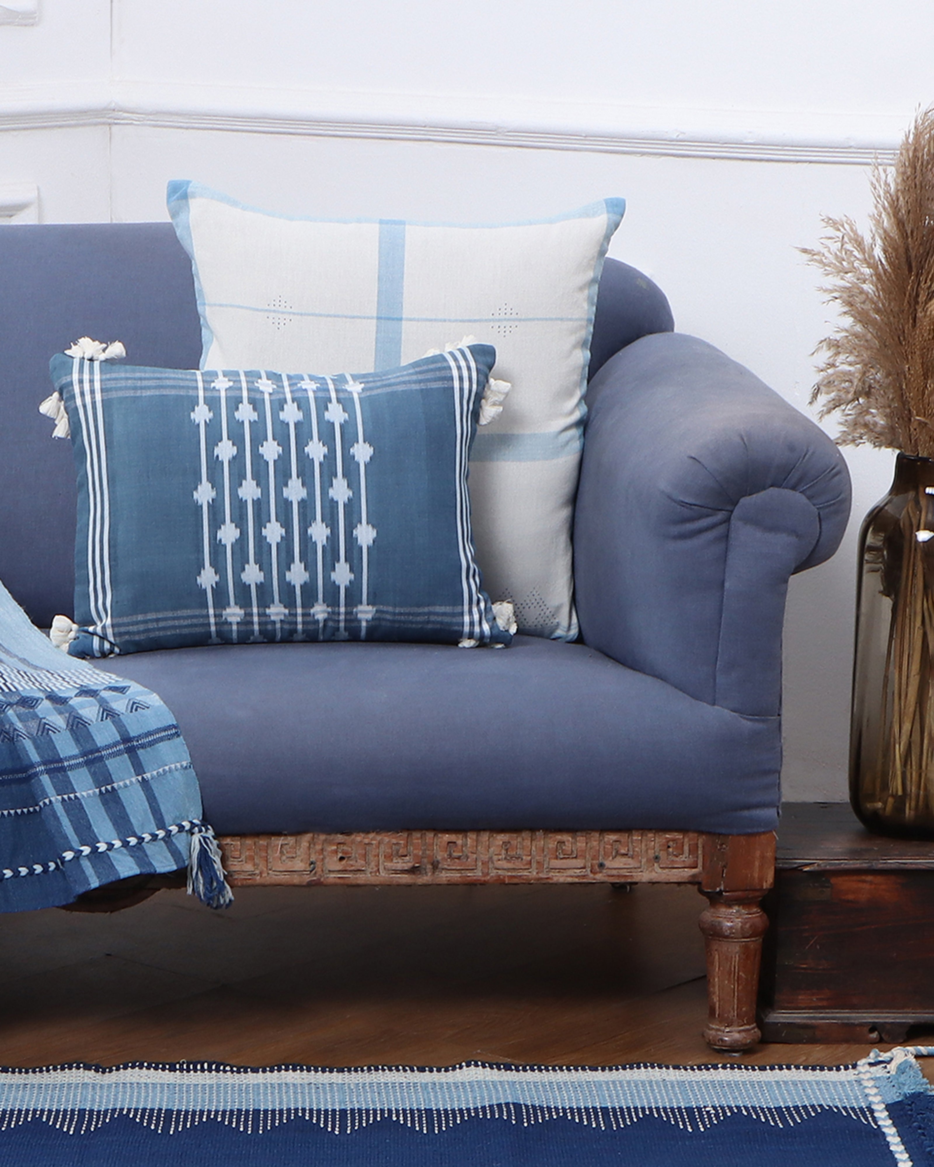 Ojas Pochampally Warp Ikat Cotton Cushion Cover