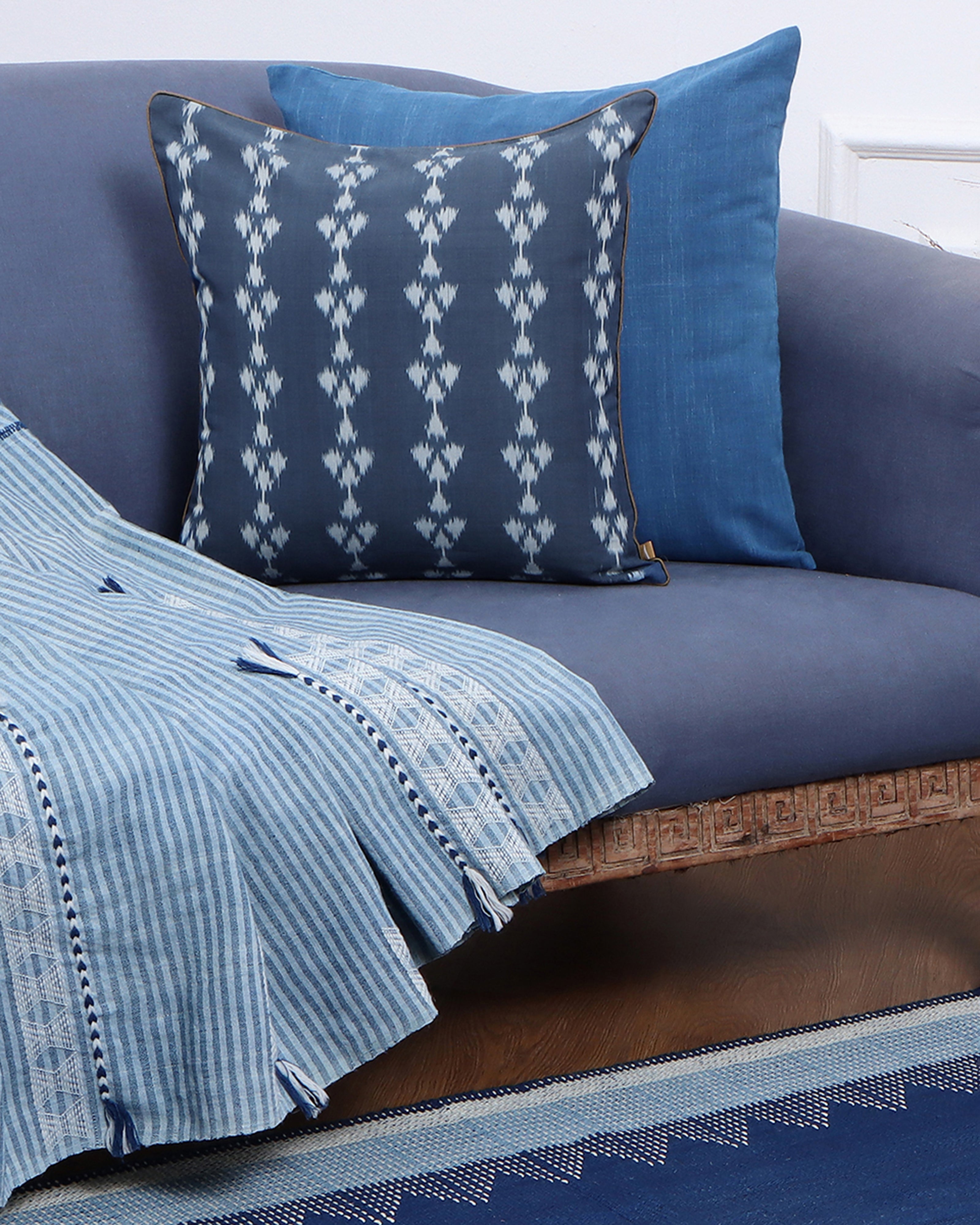 Naina Pochampally Warp Ikat Cotton Cushion Cover