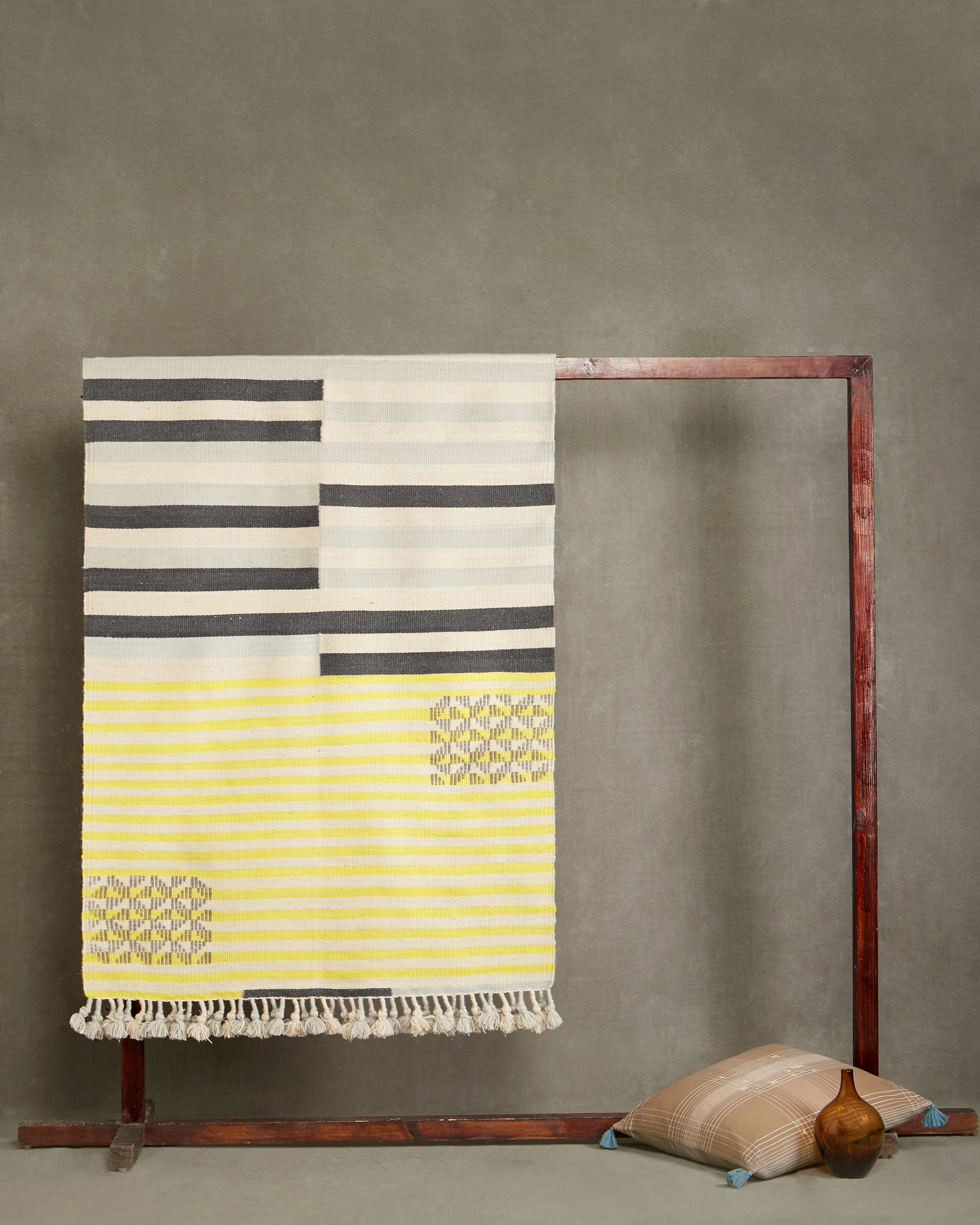 Linaro Bhujodi Extra Weft Cotton Wool Rug