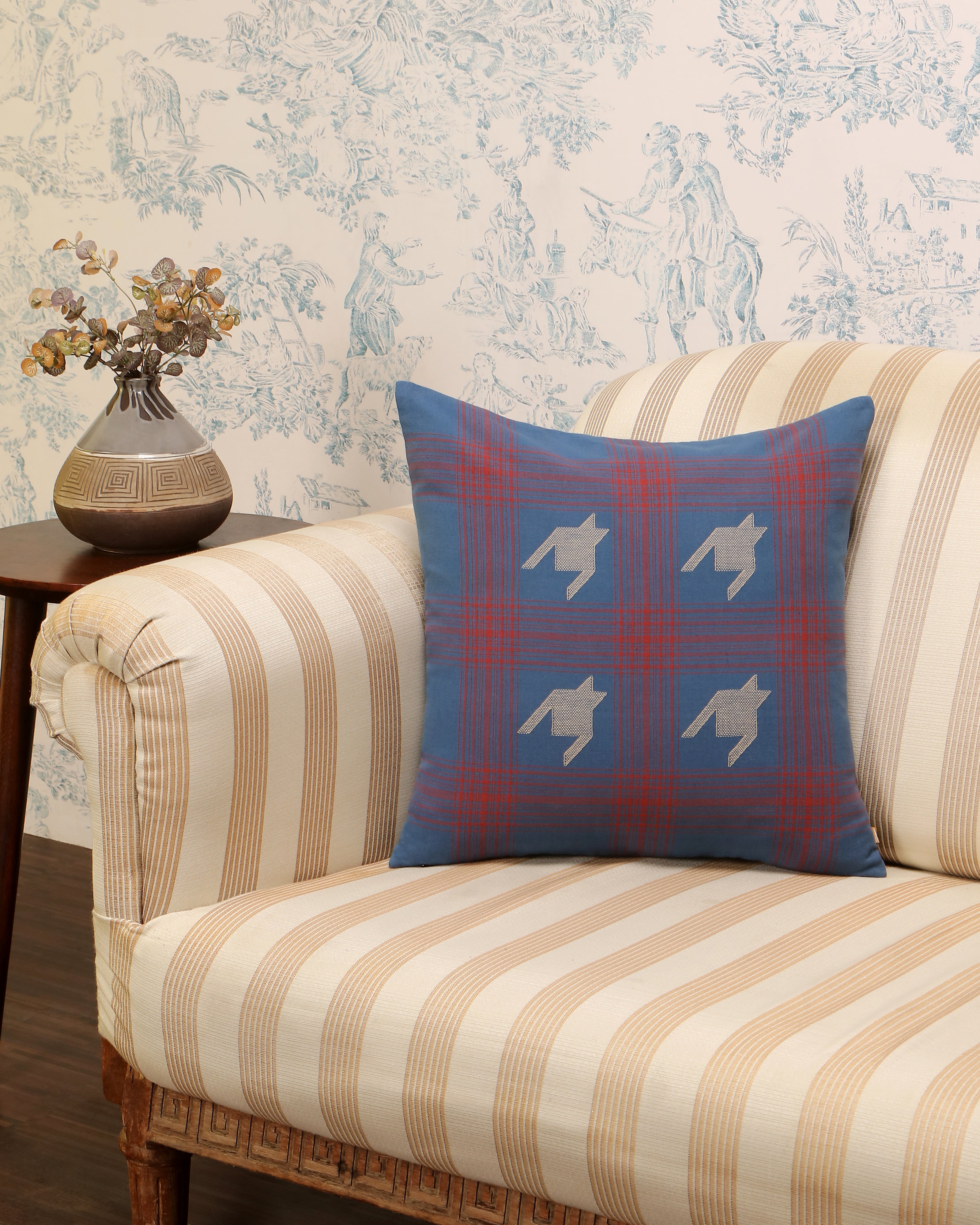 Chartres Bhujodi Extra Weft Cotton Cushion Cover