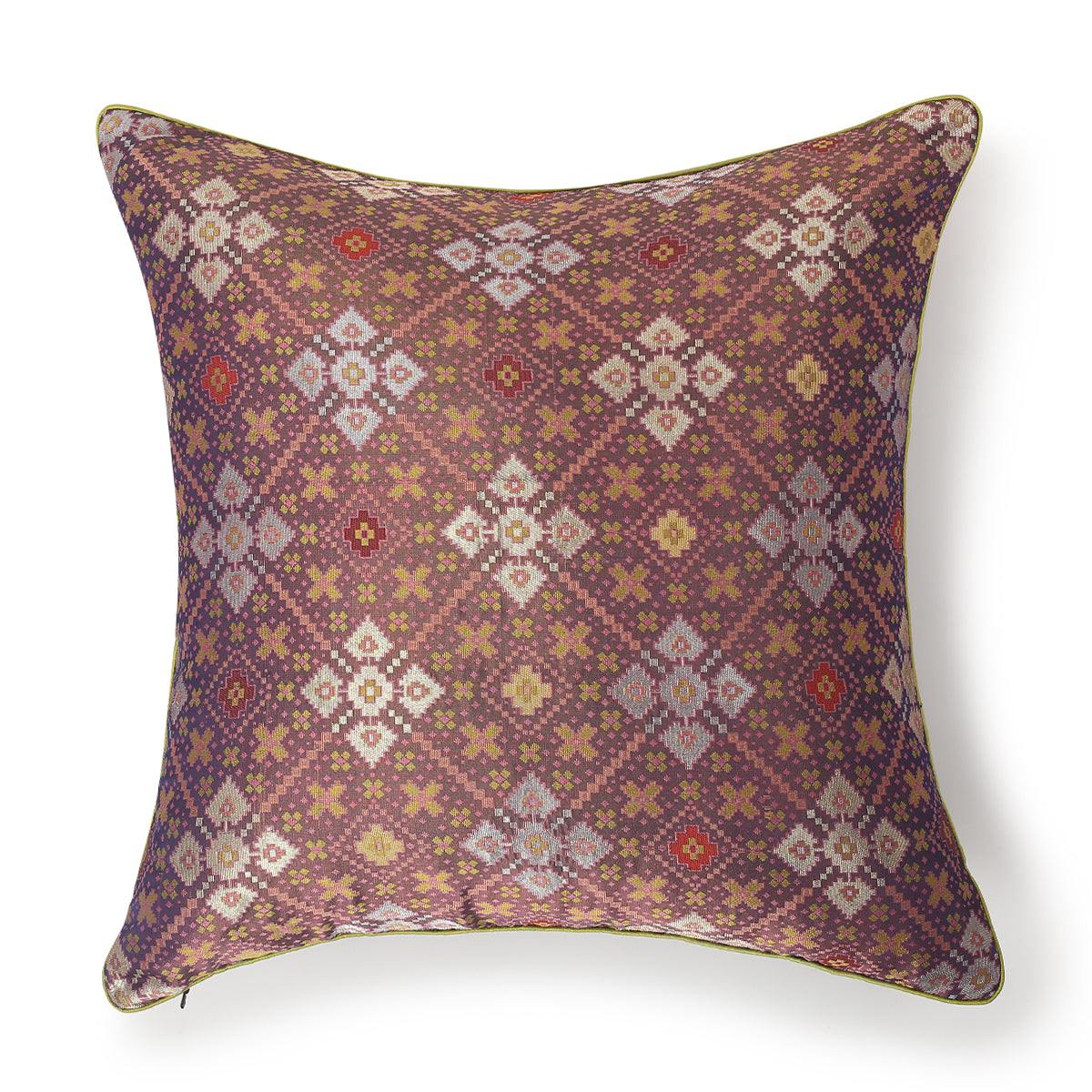 Jiro Banarasi Tanchoi Silk Cushion Cover