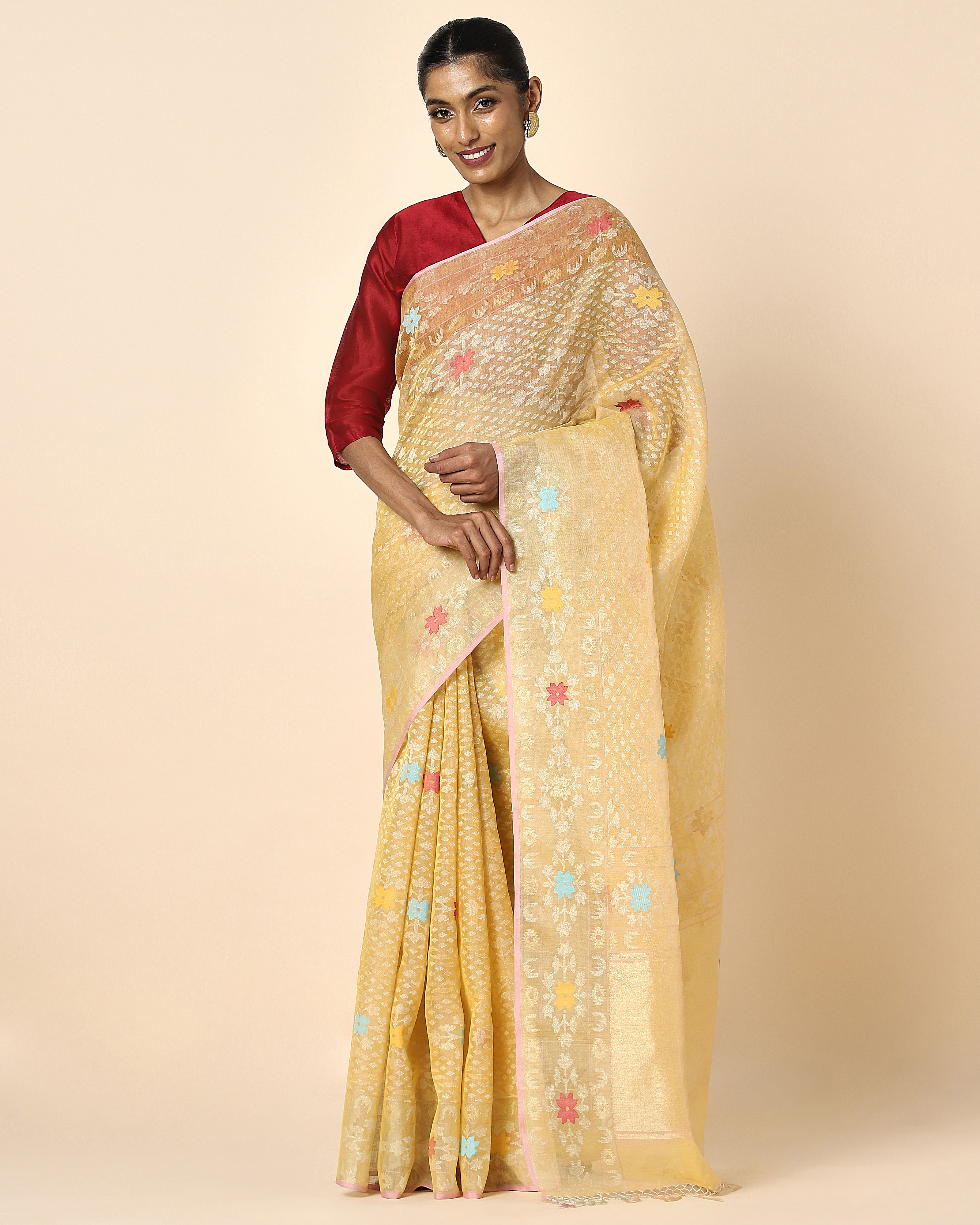 Kavi Banarasi Jamdani Silk Saree