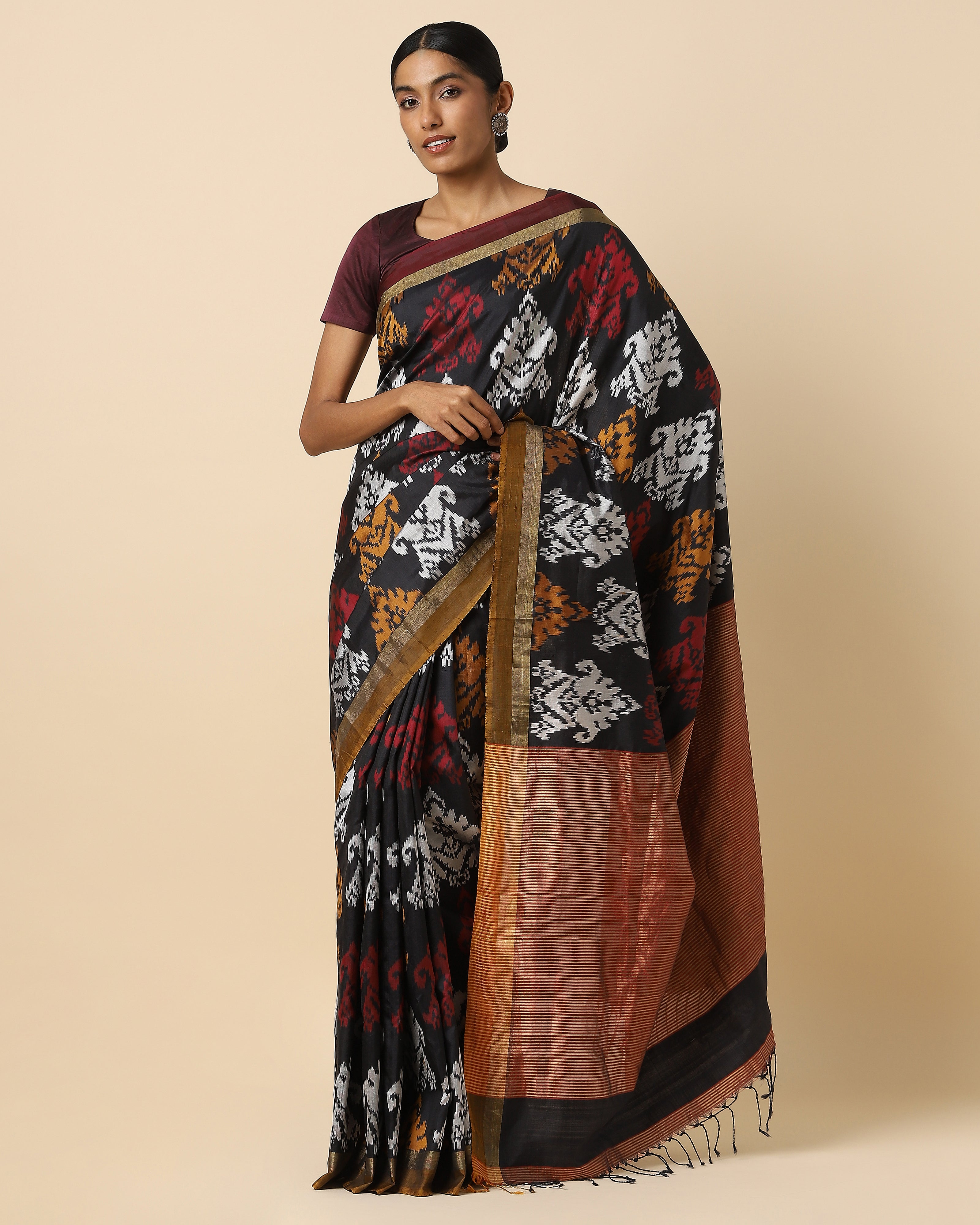 Urvi Pochampally Weft Ikat Silk Saree