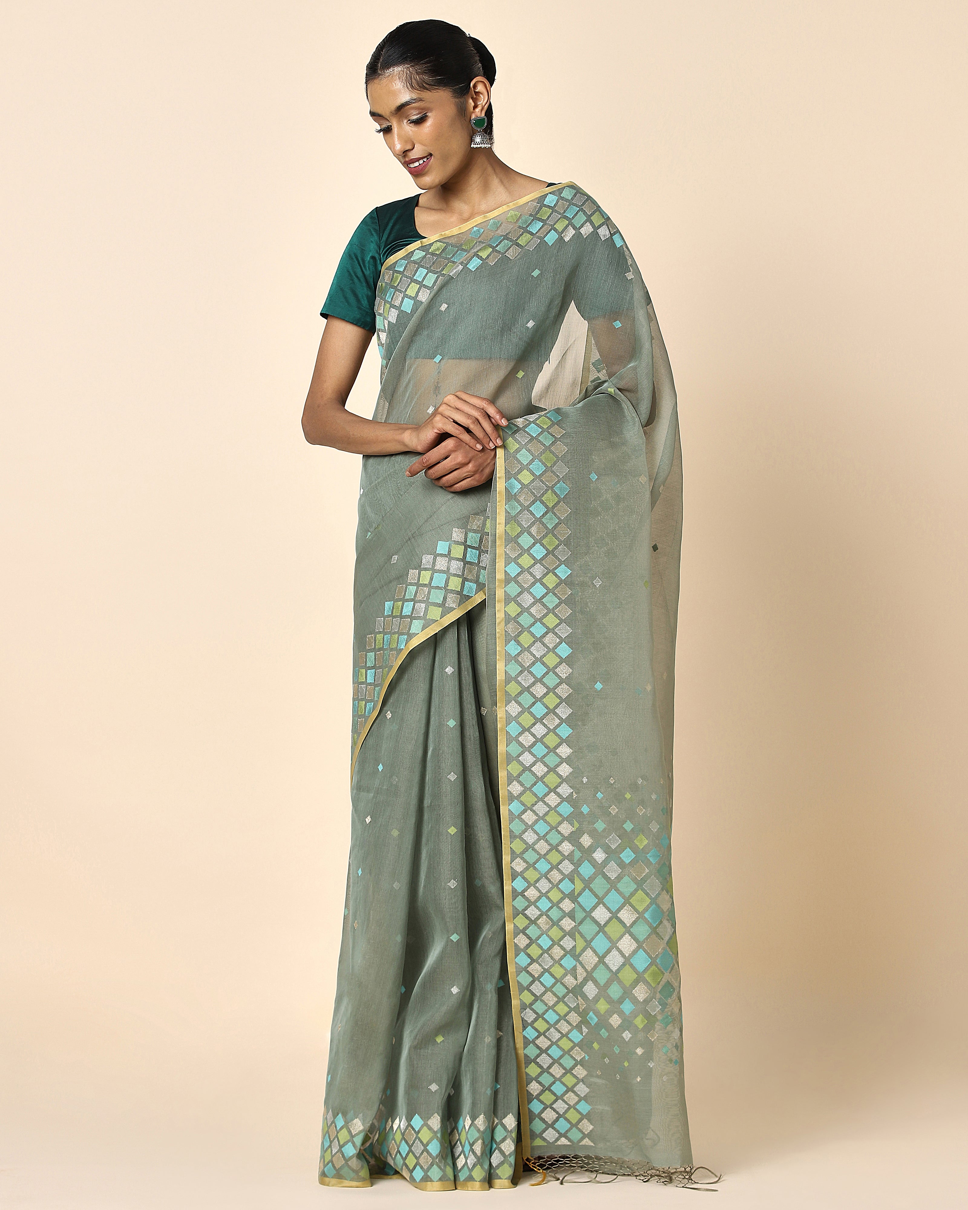 Shikha Banarasi Jamdani Silk Saree
