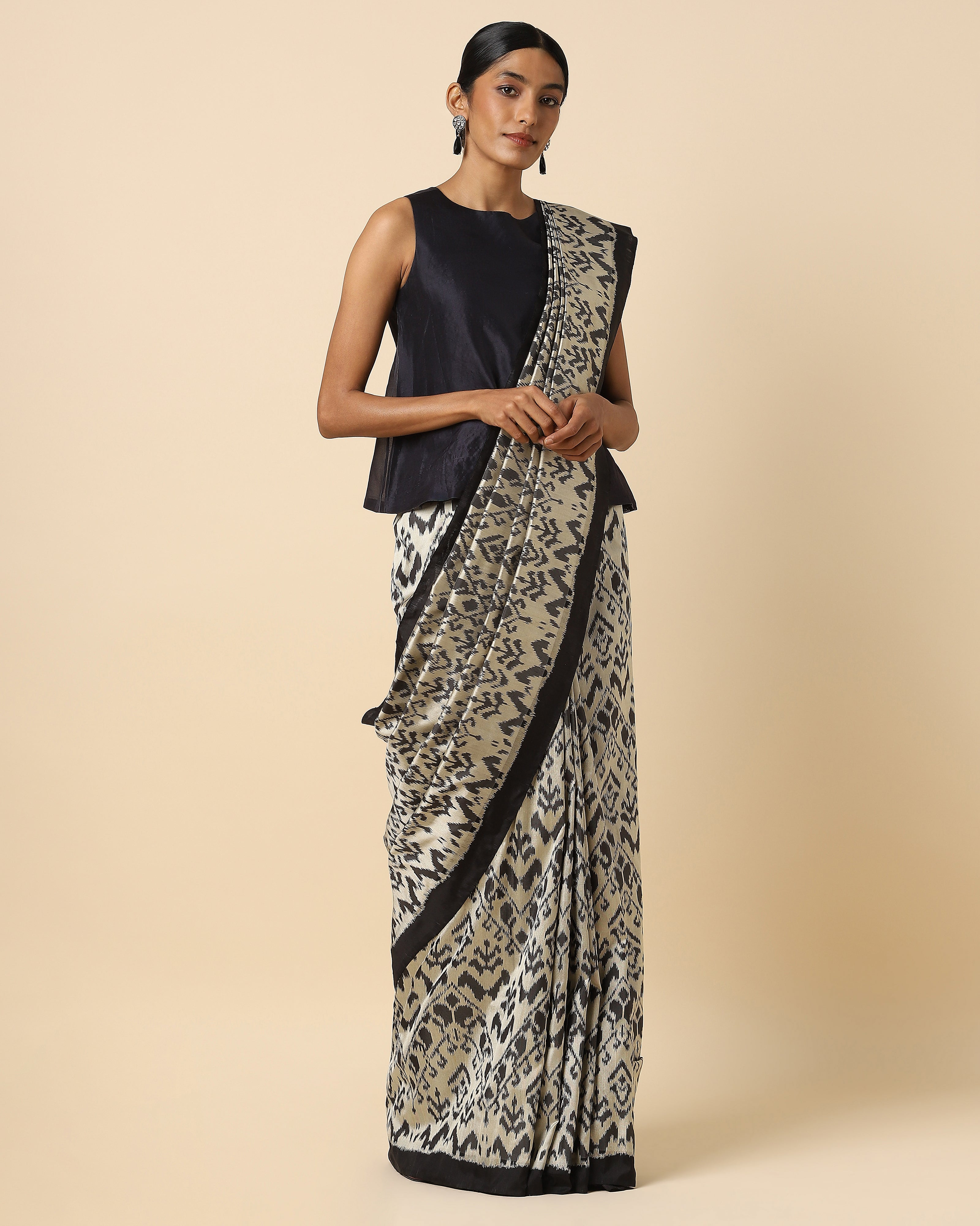 Ragini Pochampally Weft Ikat Silk Saree