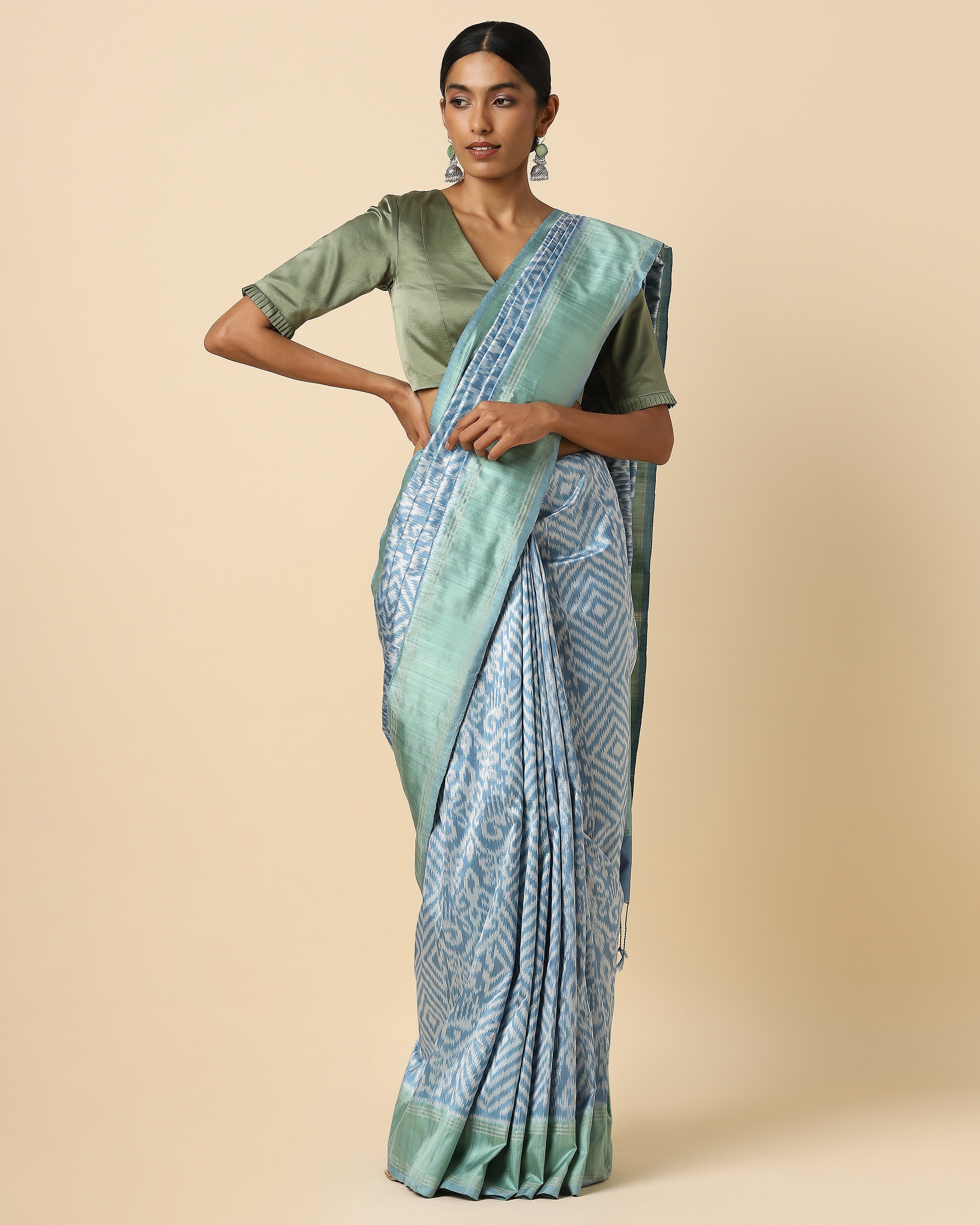 Vahini Pochampally Weft Ikat Silk Saree