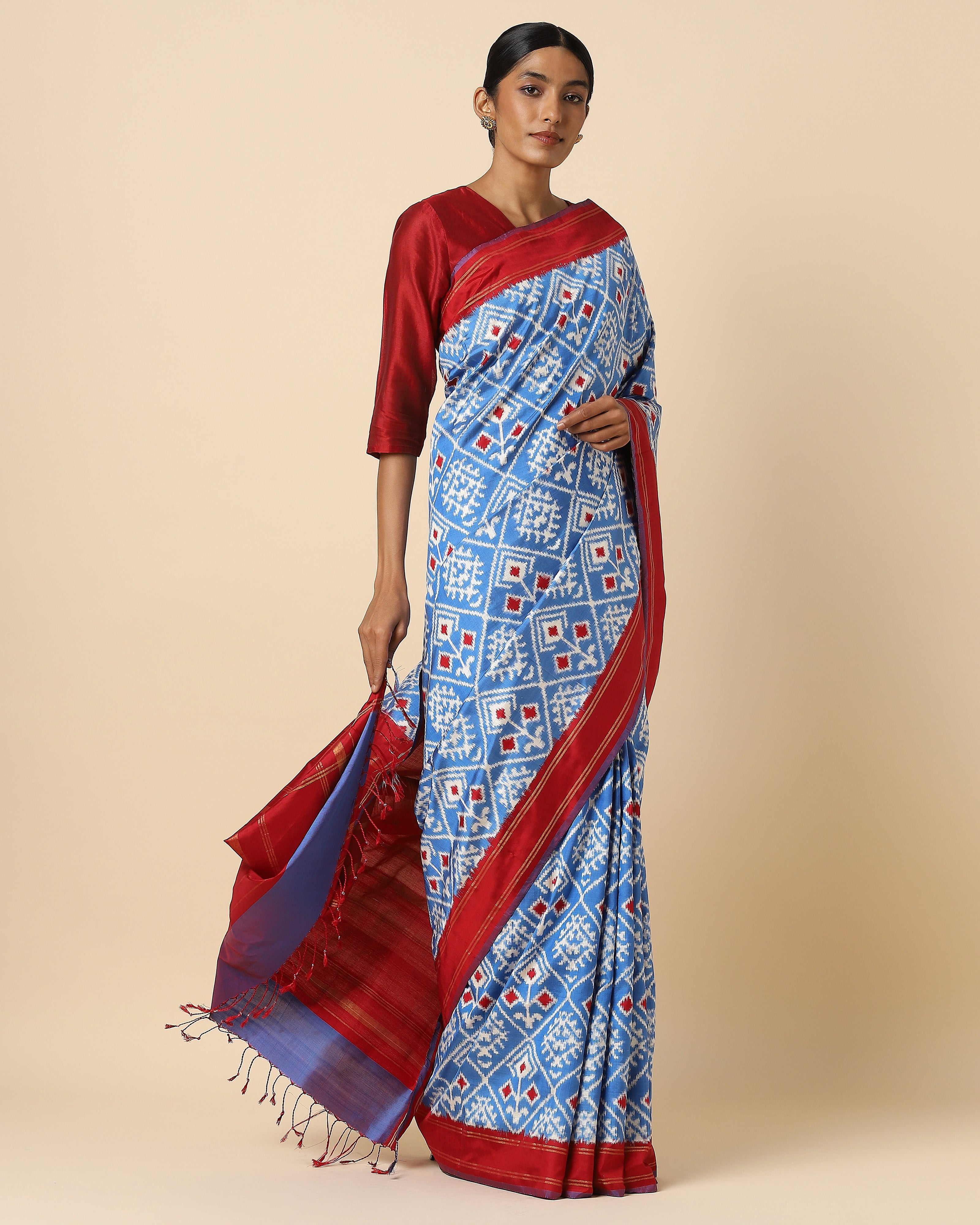 Adham Pochampally Double Ikat Silk Saree
