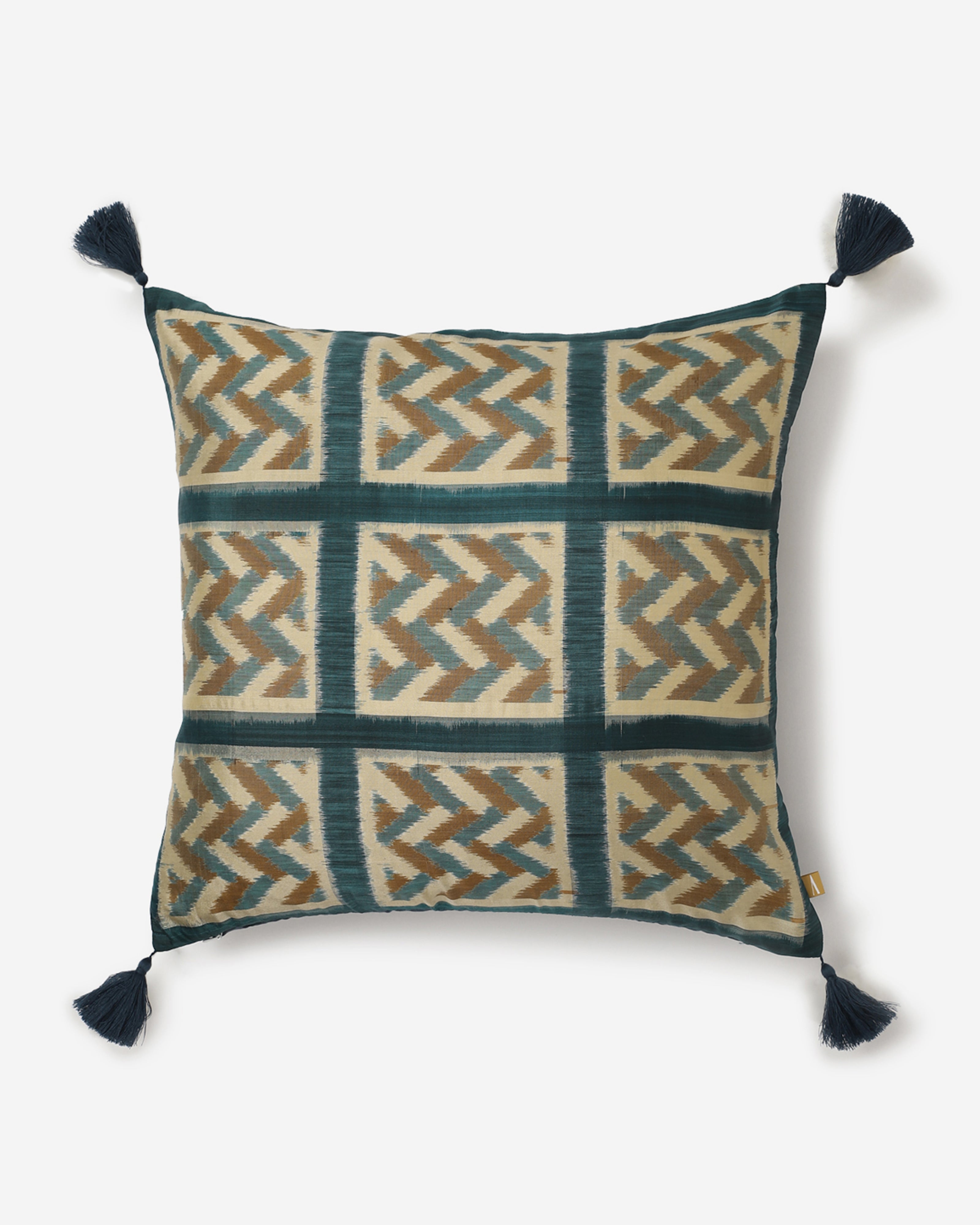 Tisser Pochampally Weft Ikat Silk Cushion Cover