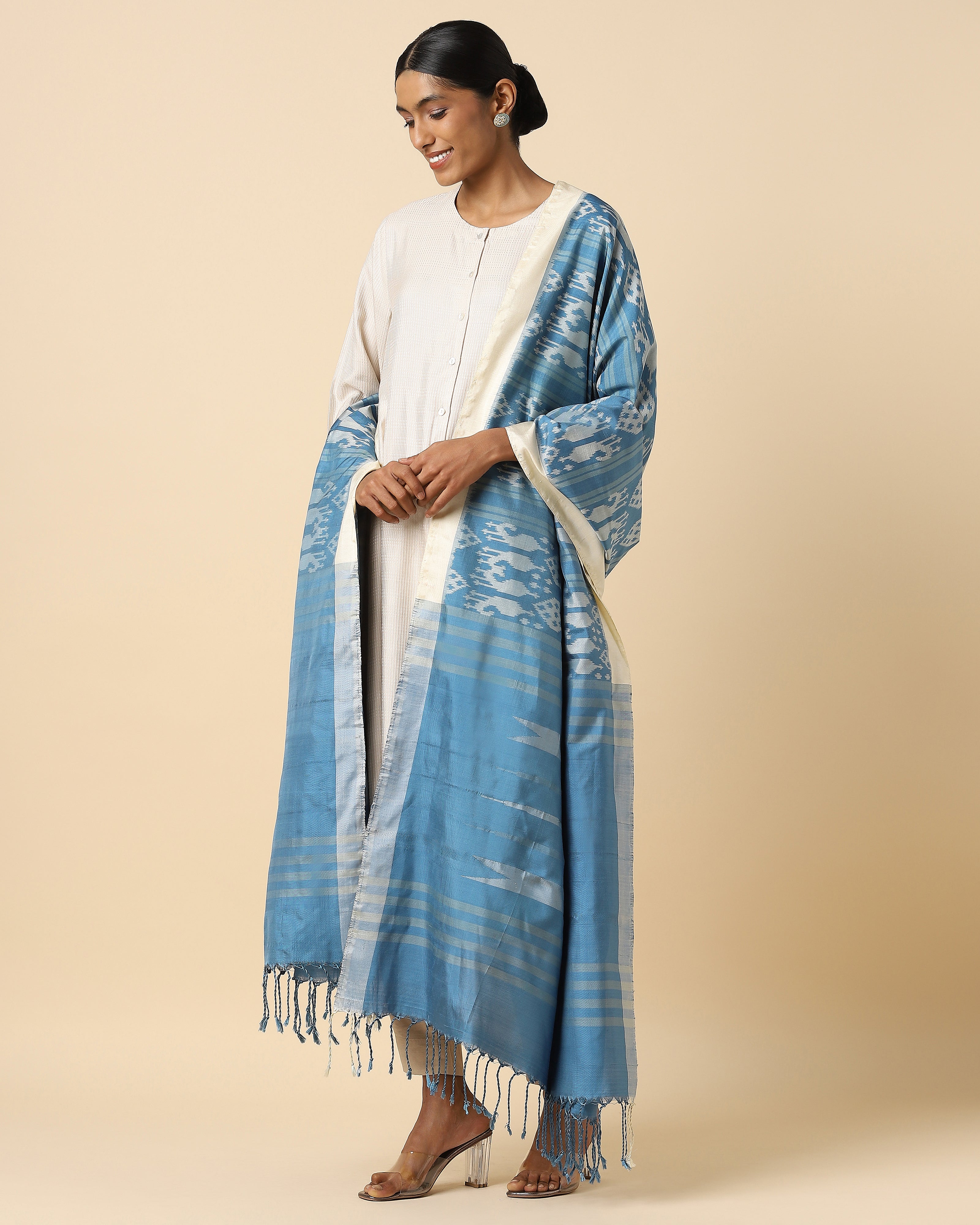 Ranjini Pochampally Weft Ikat Silk Dupatta
