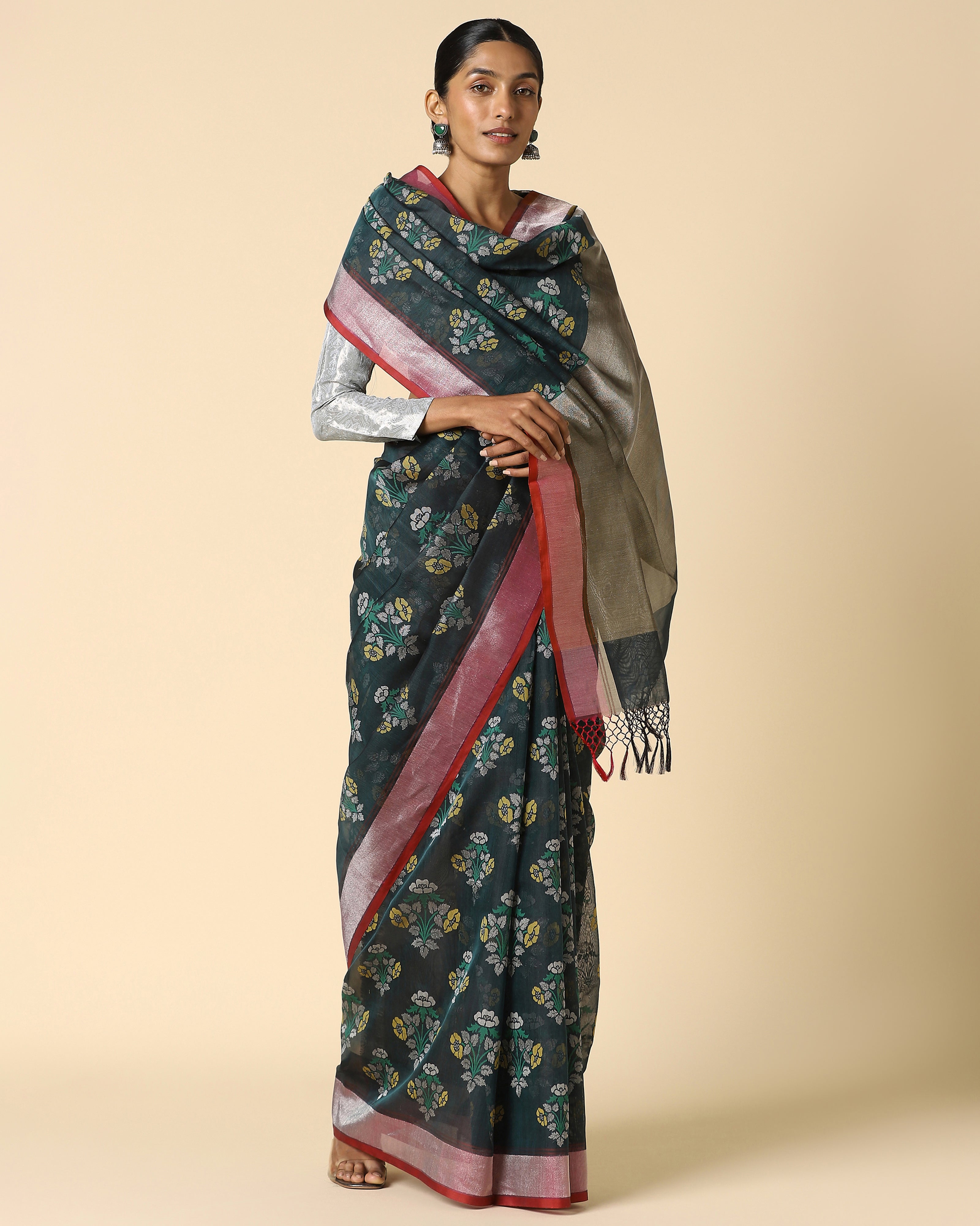 Bhavini Banarasi Jamdani Silk Cotton Saree