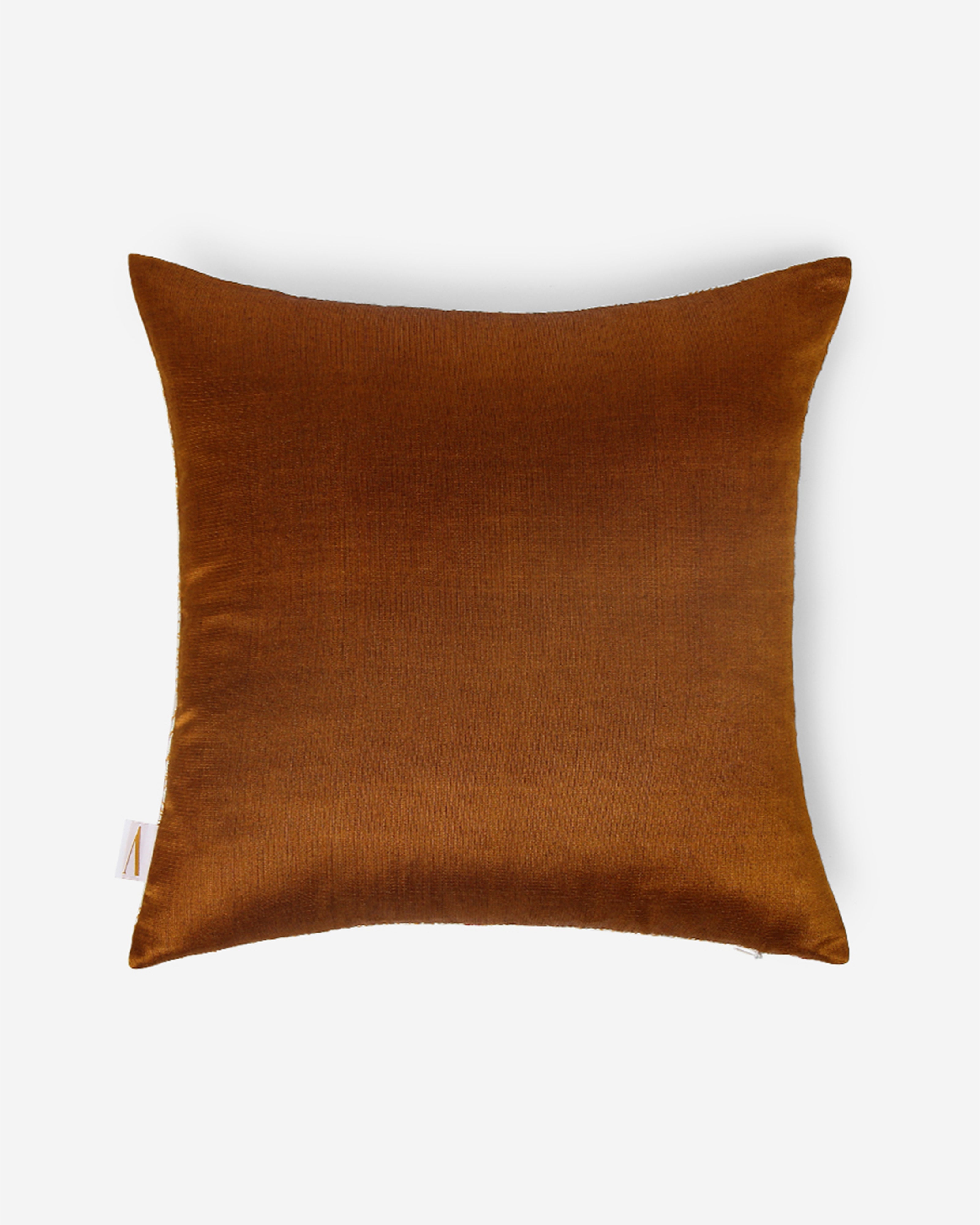 Carnation Banarasi Satin Brocade Silk Cushion Cover