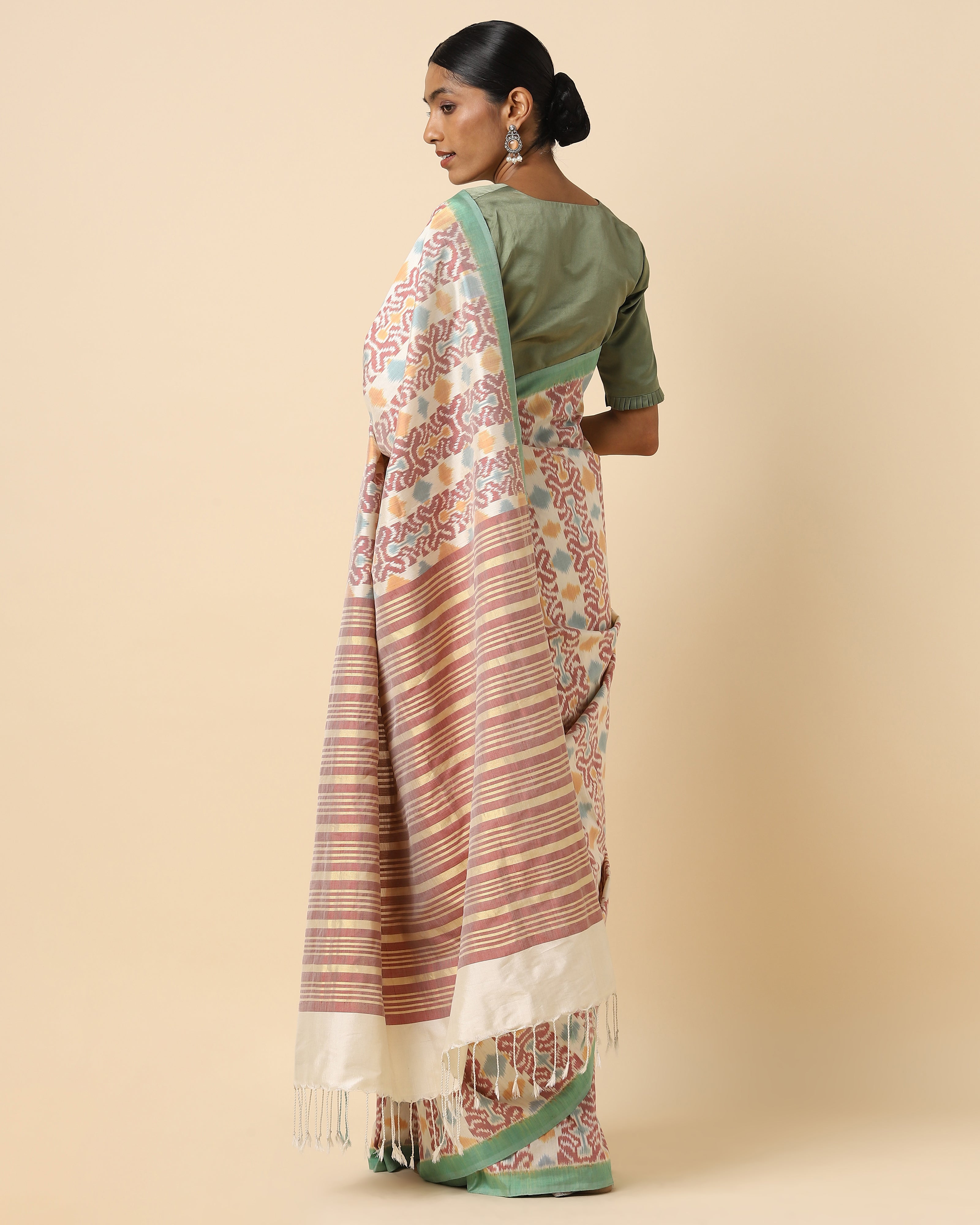 Kajri Pochampally Weft Ikat Silk Cotton Saree