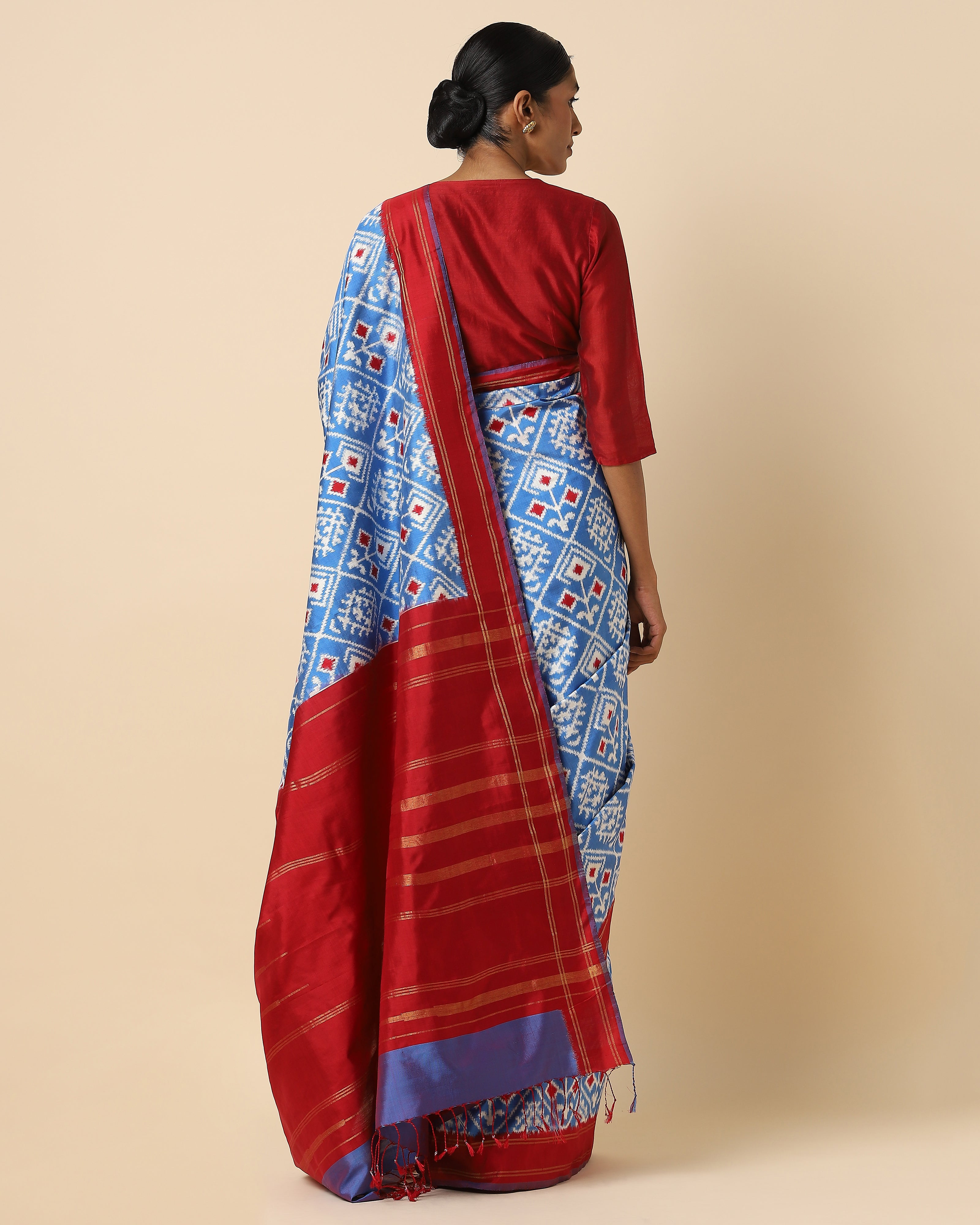 Adham Pochampally Double Ikat Silk Saree