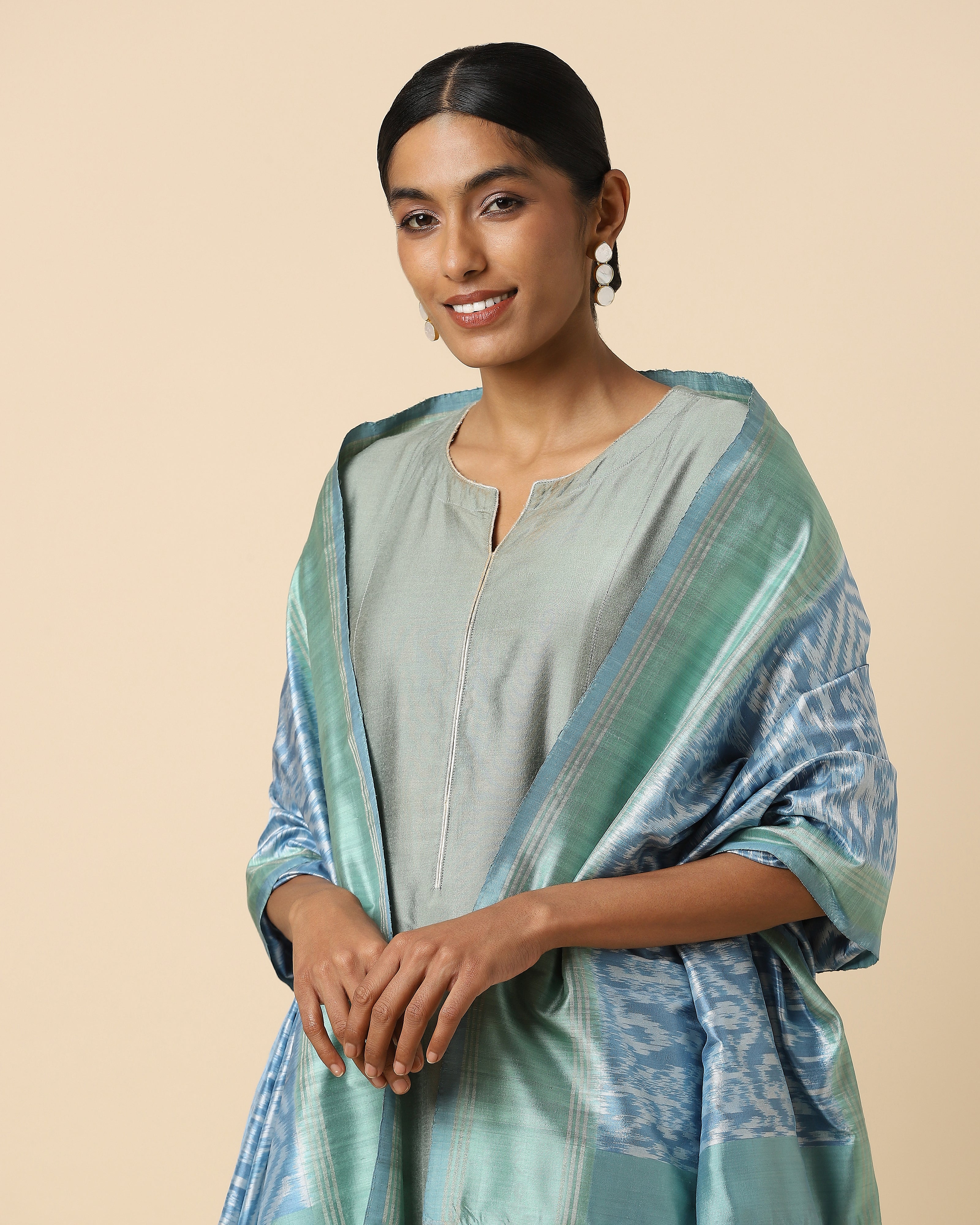 Vahini Pochampally Weft Ikat Silk Dupatta