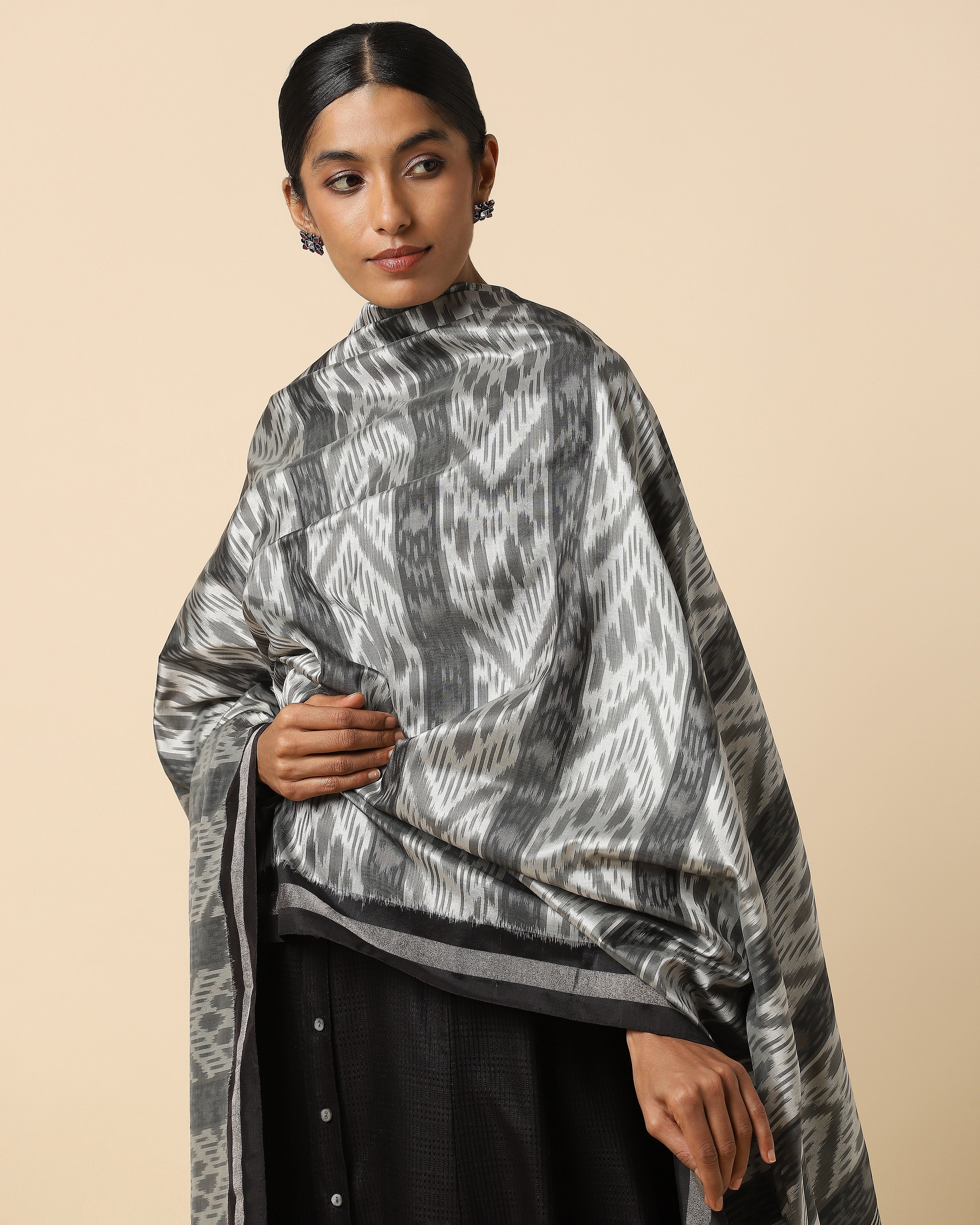 Erisha Pochampally Weft Ikat Silk Dupatta