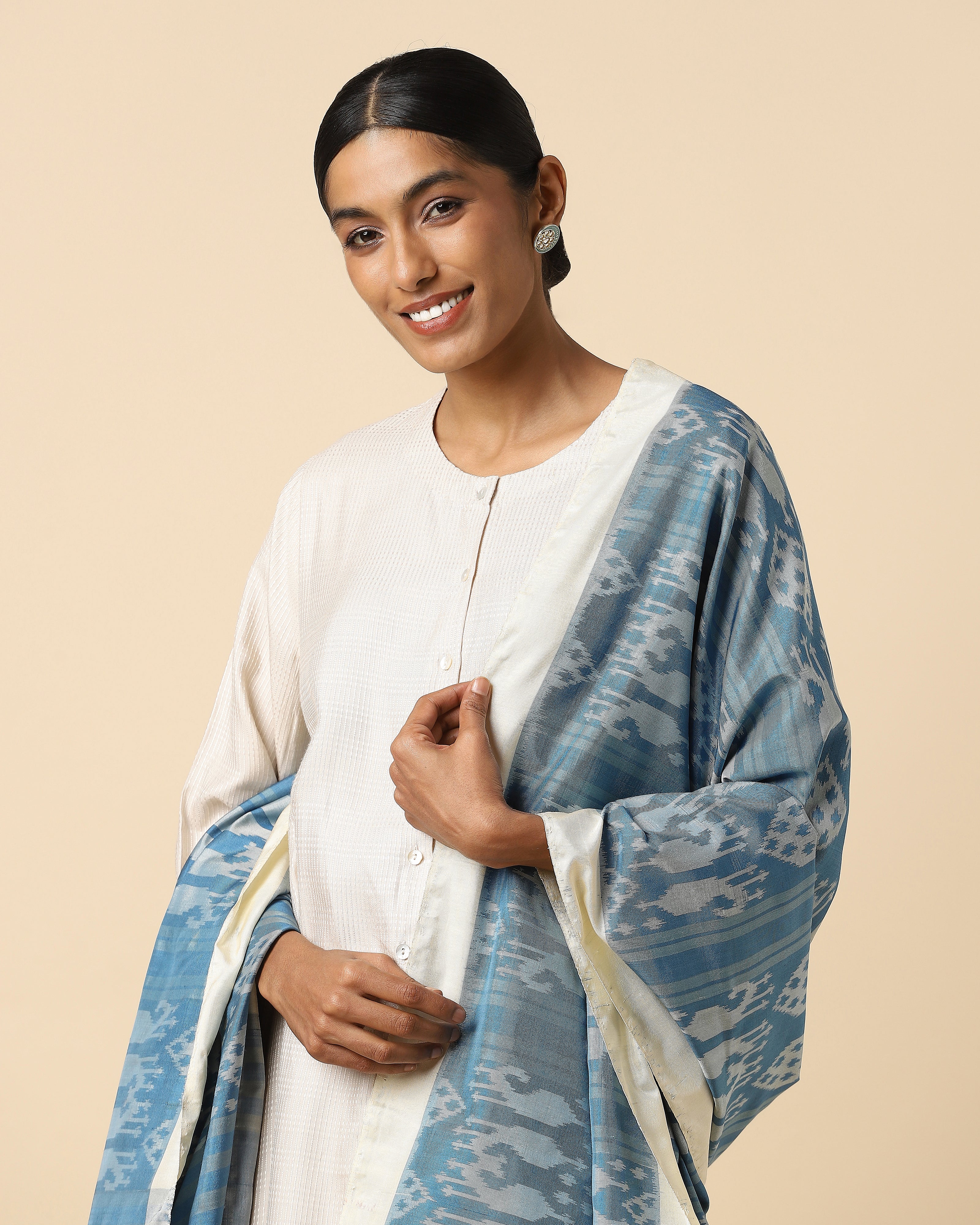 Ranjini Pochampally Weft Ikat Silk Dupatta