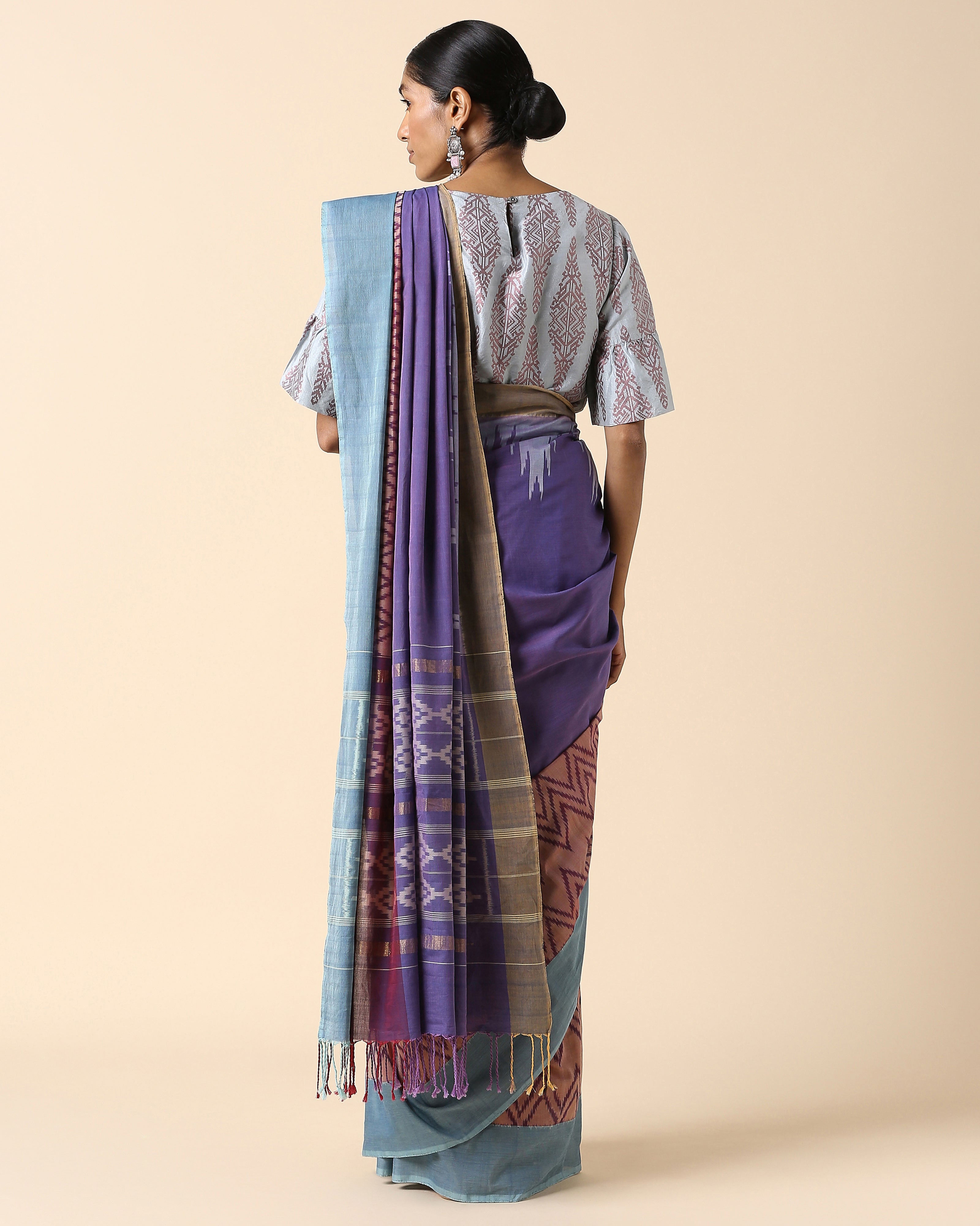 Shazfa Pochampally Weft Ikat Cotton Saree