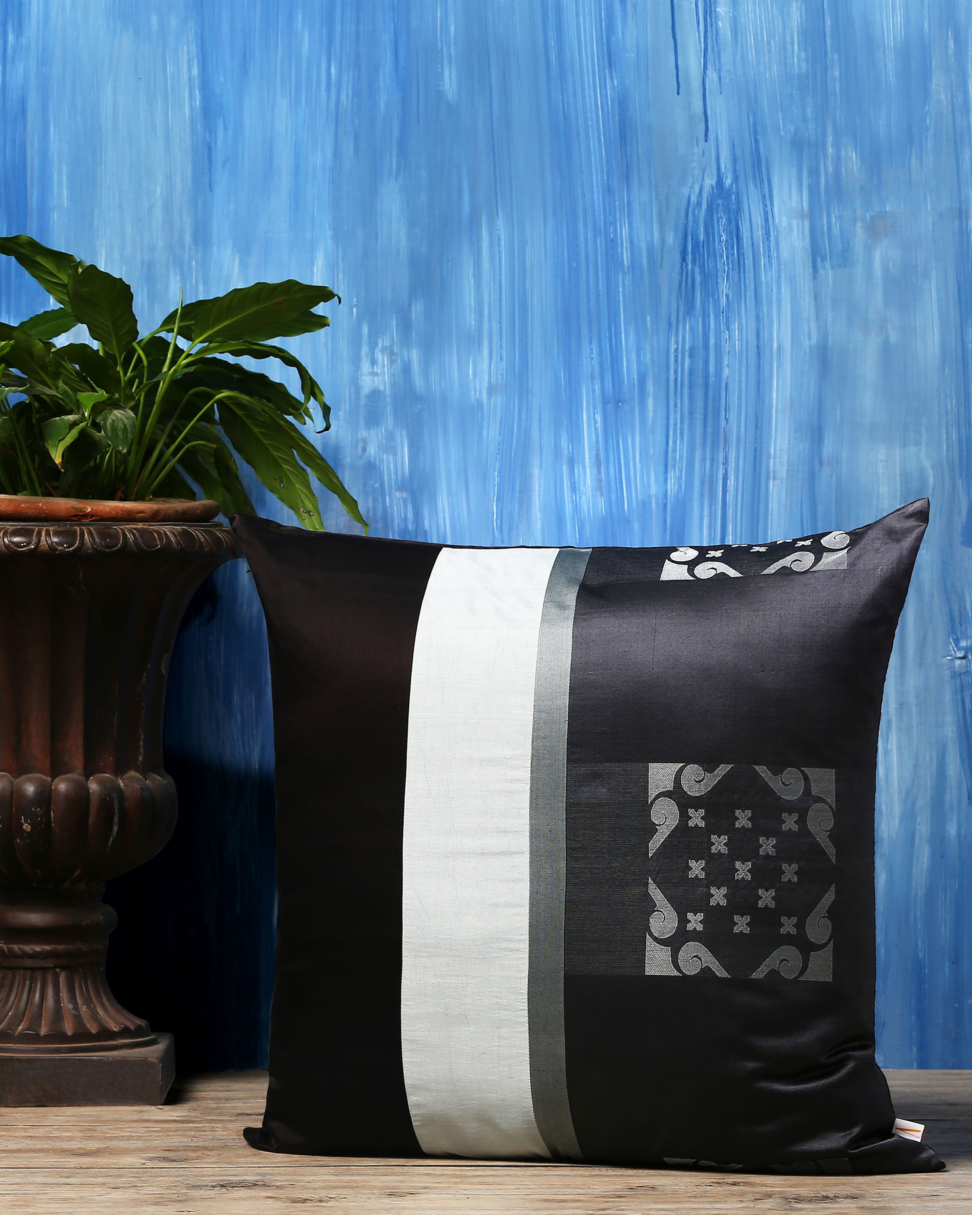 Chaupar Banarasi Satin Brocade Silk Cushion Cover