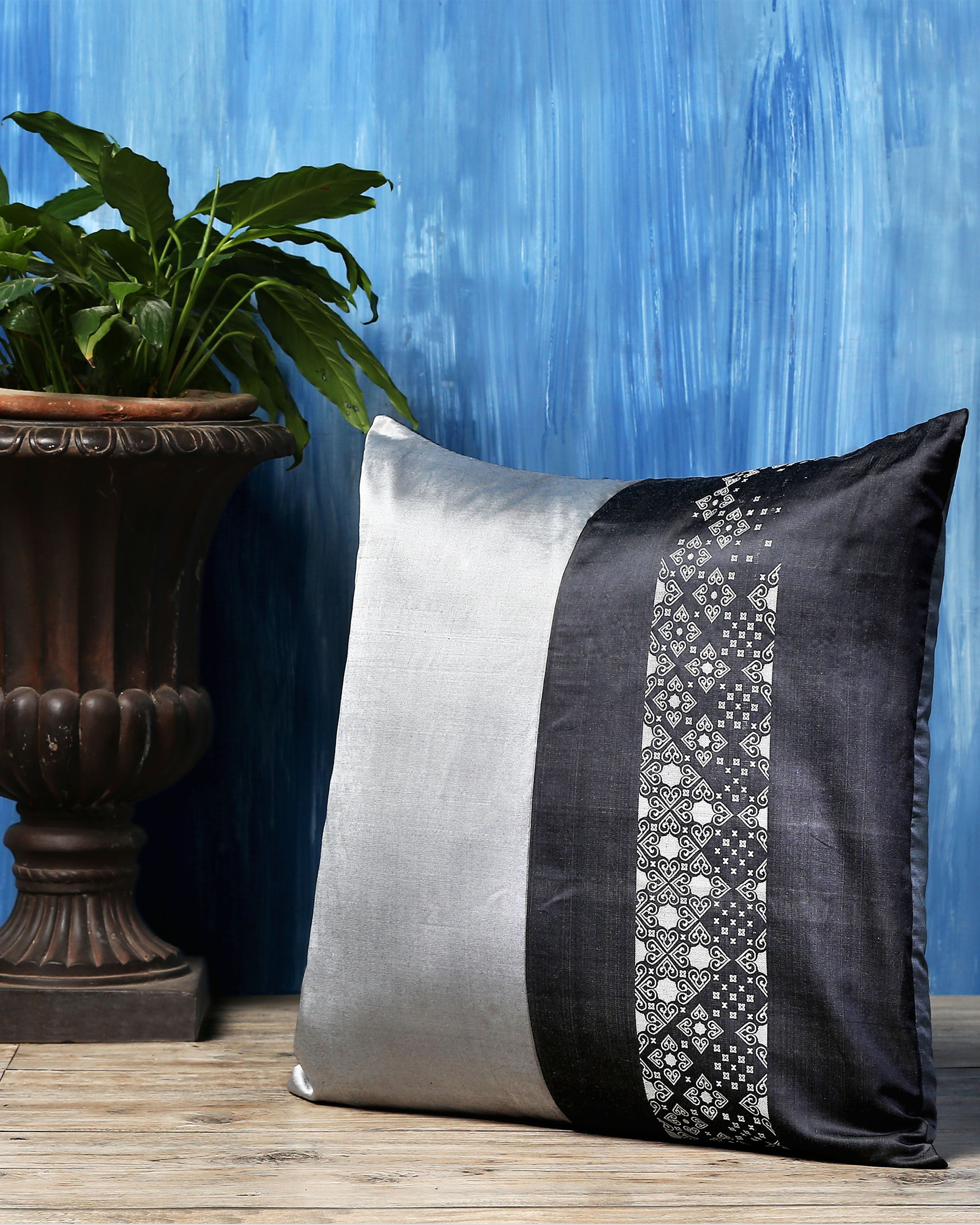 Star Ardh Banarasi Satin Brocade Silk Cushion Cover