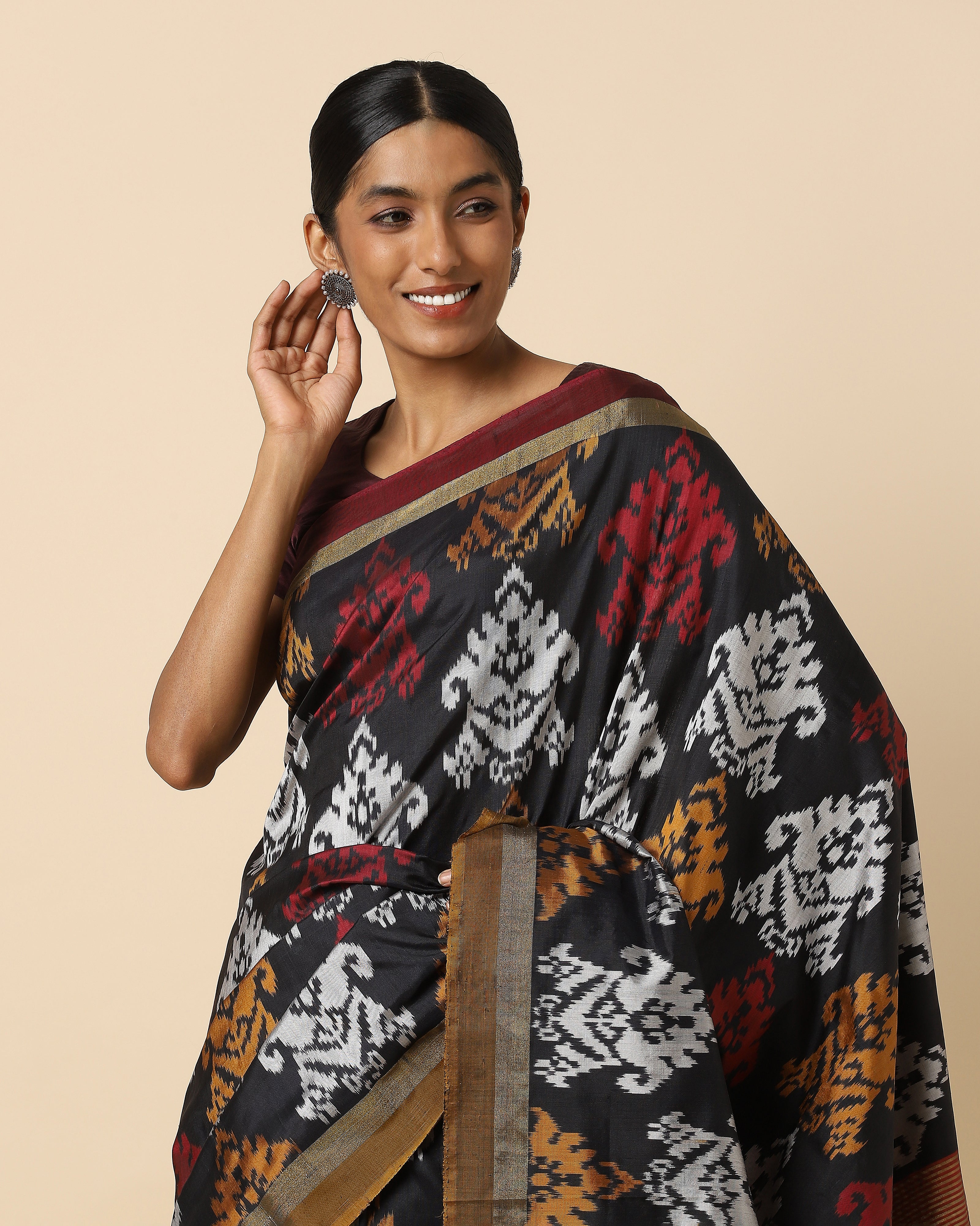 Urvi Pochampally Weft Ikat Silk Saree