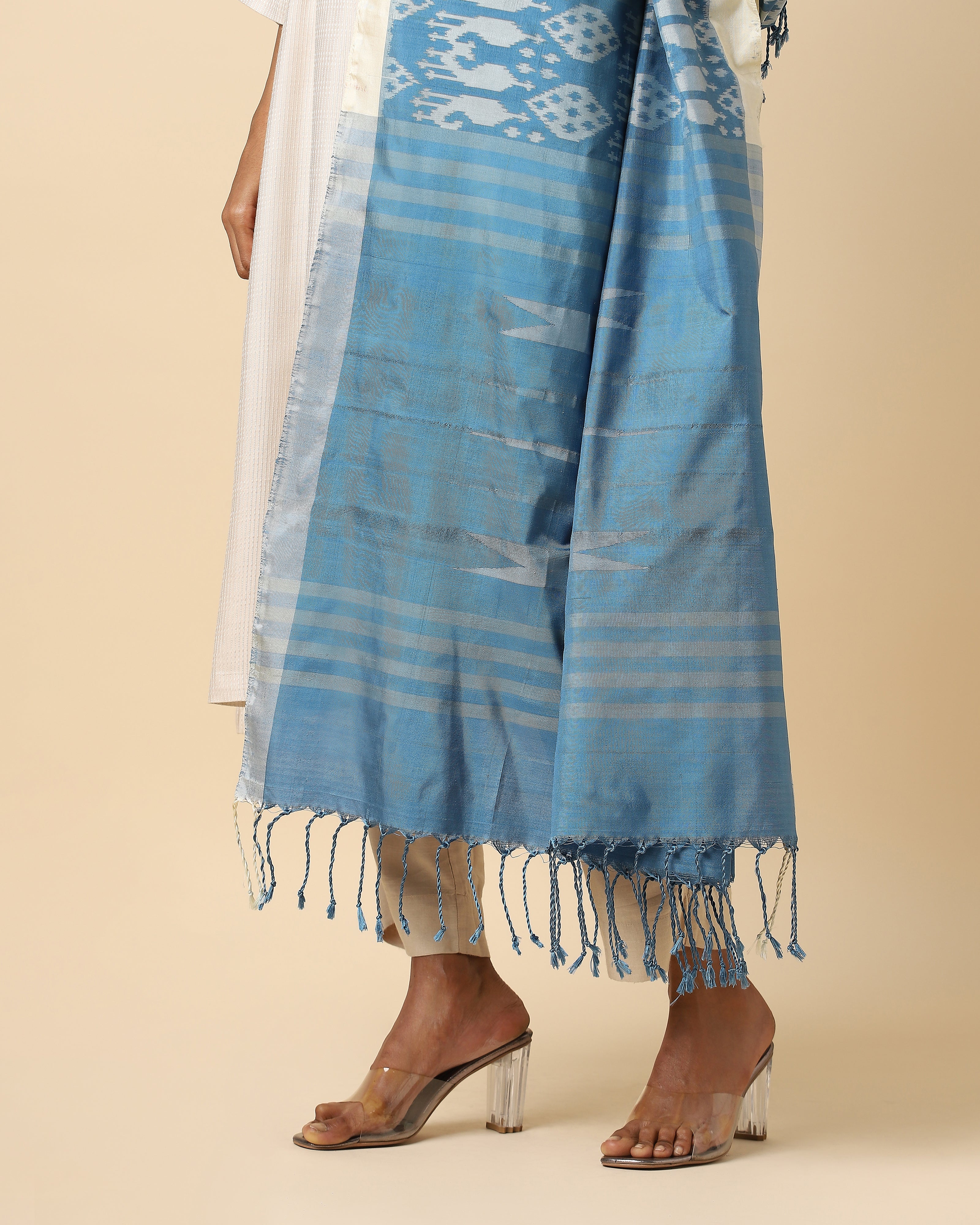 Ranjini Pochampally Weft Ikat Silk Dupatta