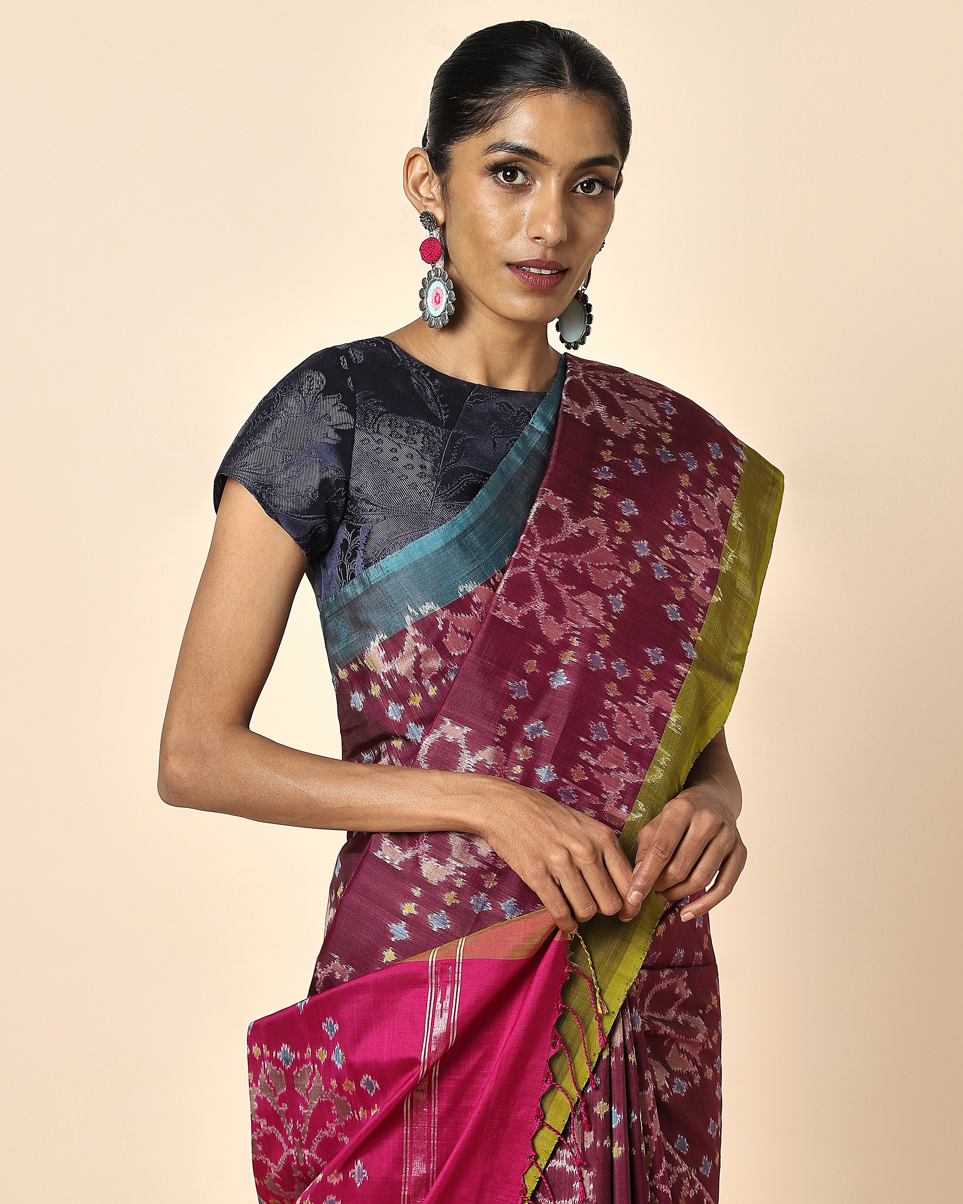 Hayma Pochampally Warp Ikat Silk Saree