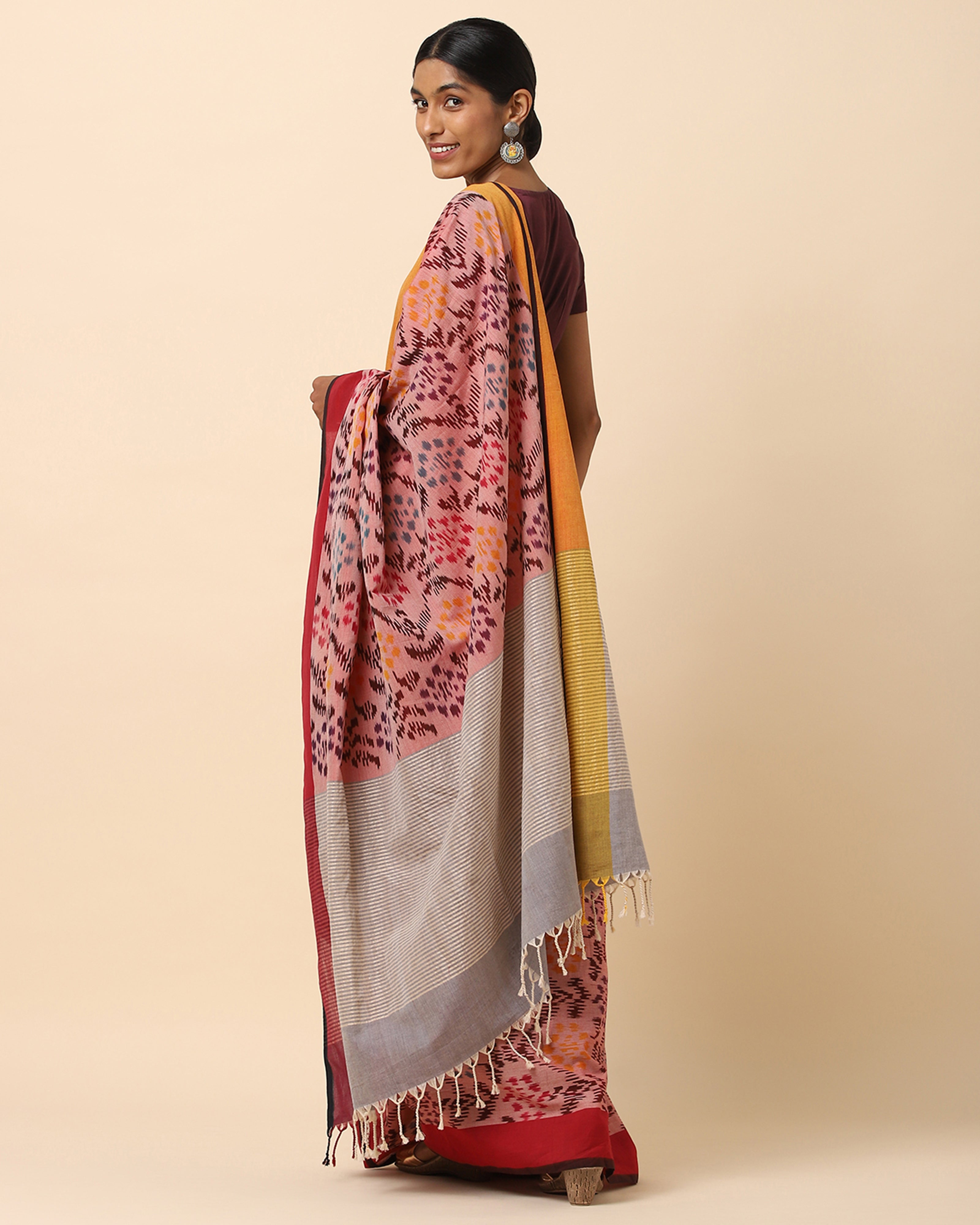 Aashi Pochampally Warp Ikat Cotton Saree