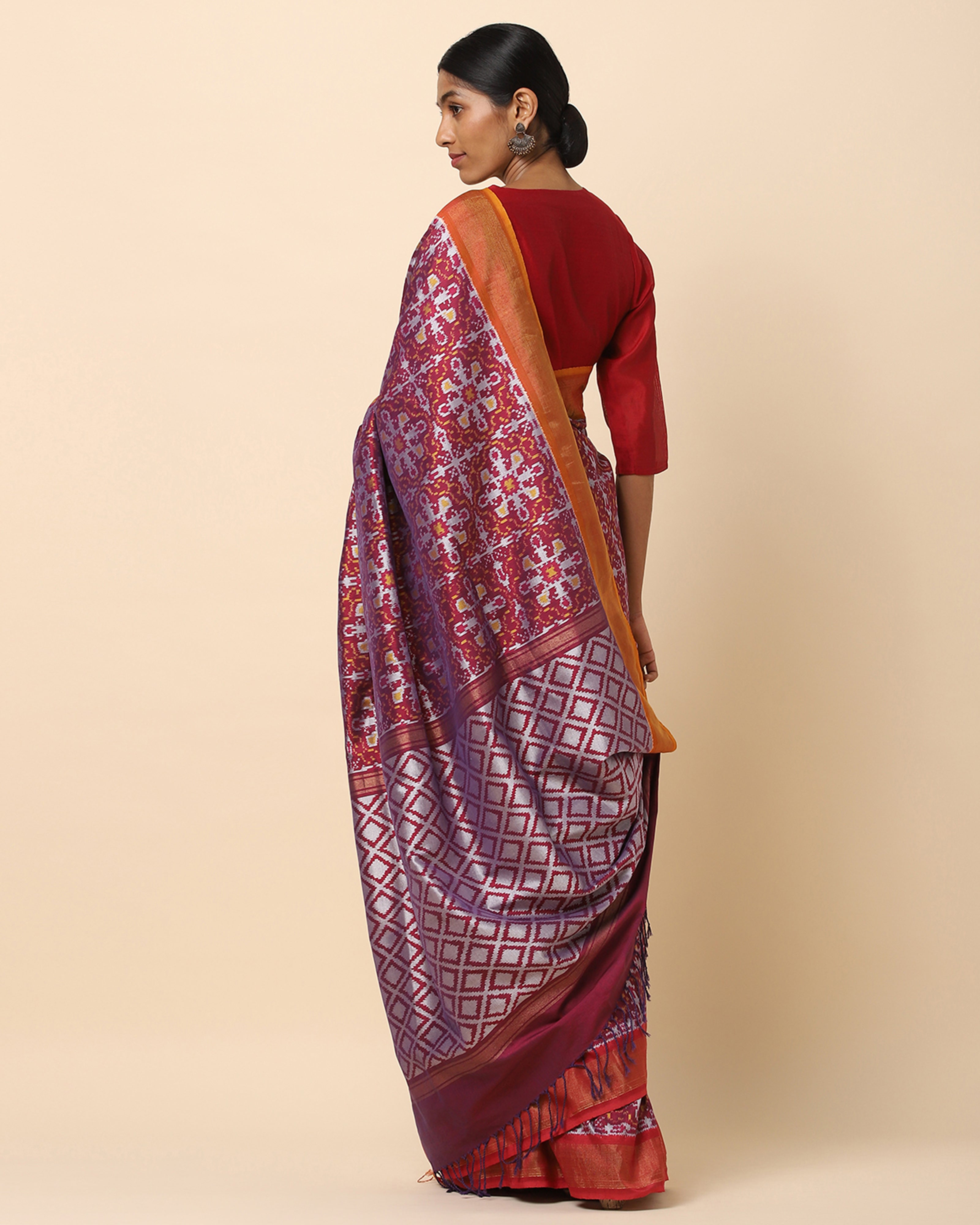 Ahilya Pochampally Weft Ikat Cotton Silk Saree