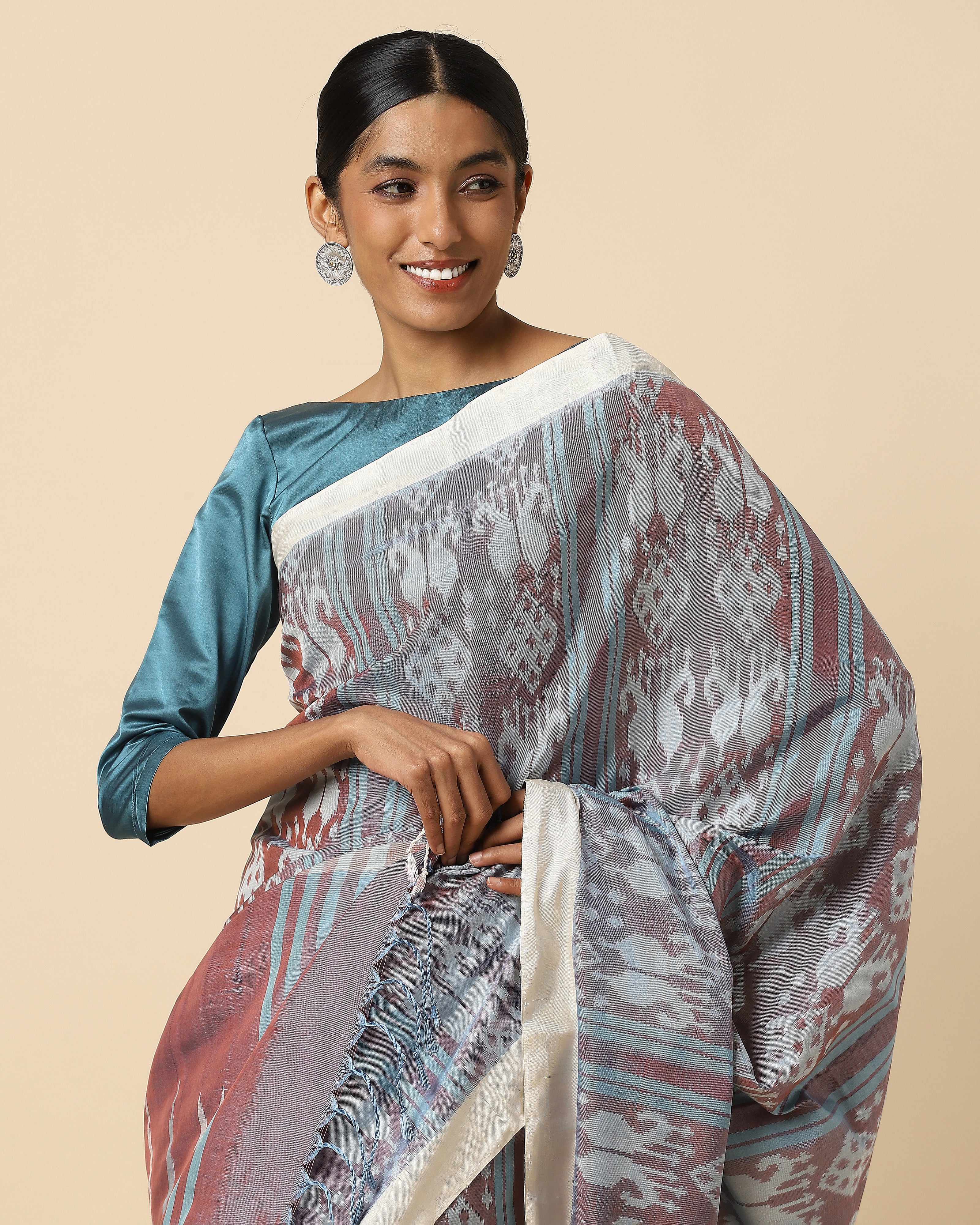 Ranjini Pochampally Weft Ikat Silk Saree