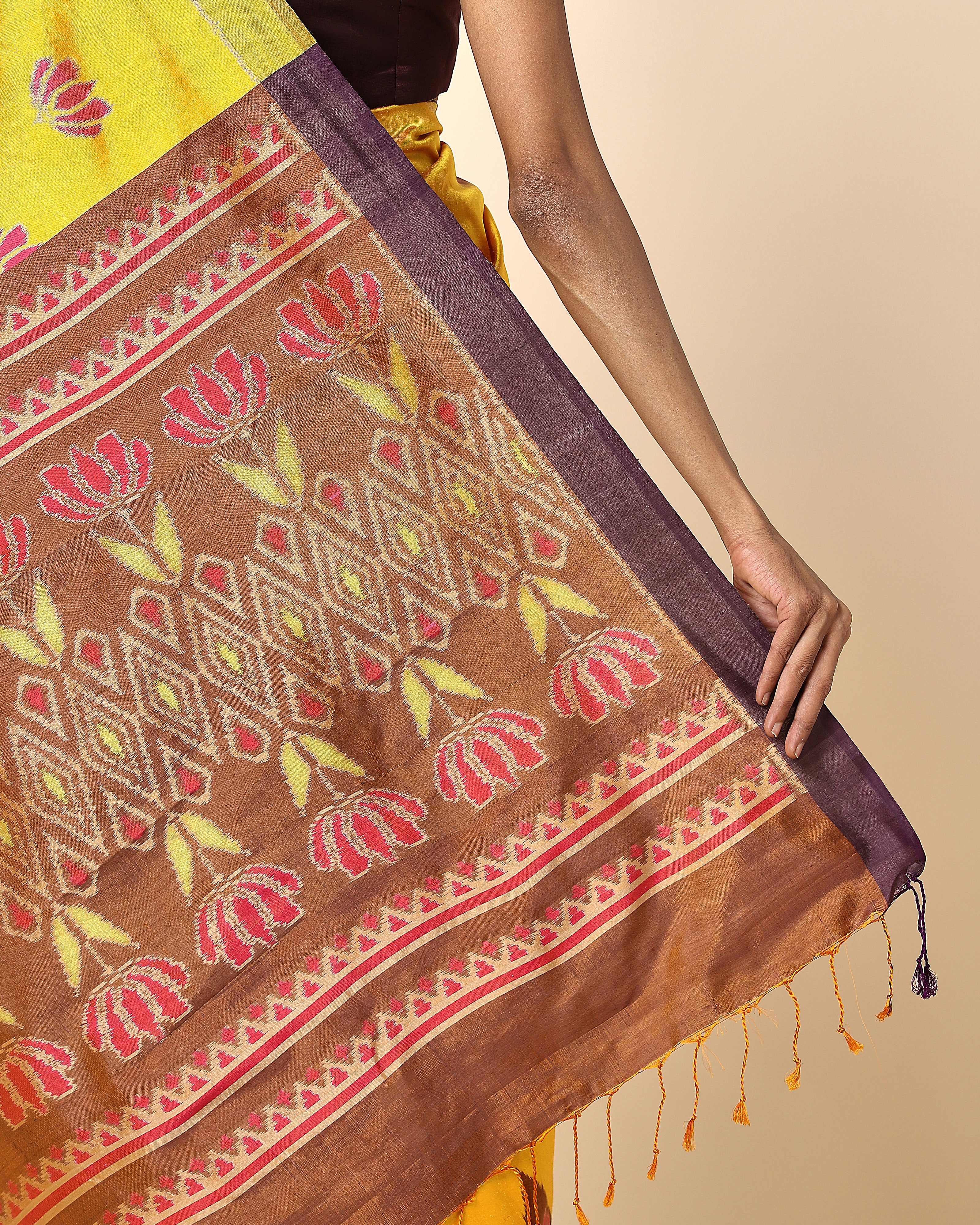 Neeksha Pochampally Weft Ikat Silk Saree
