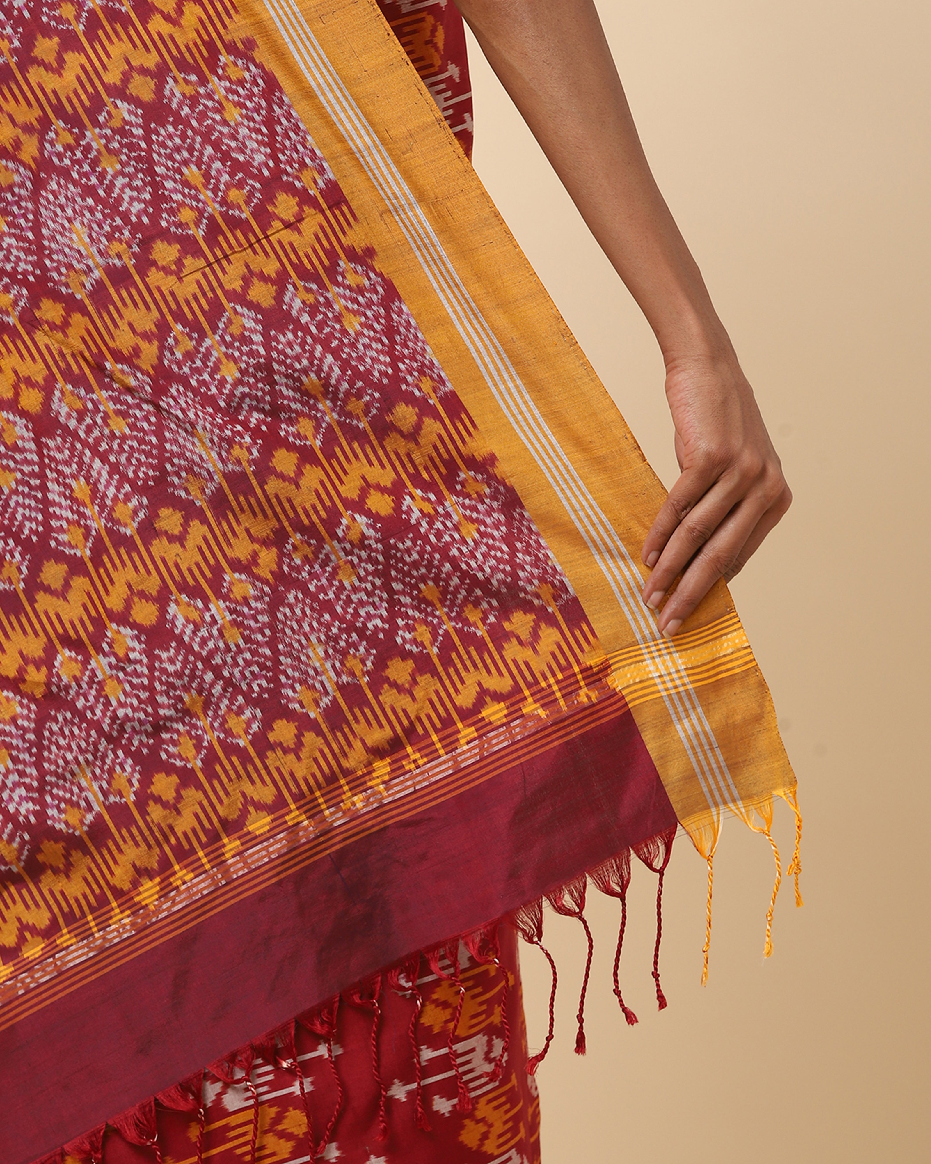 Naisha Pochampally Warp Ikat Silk Cotton Saree