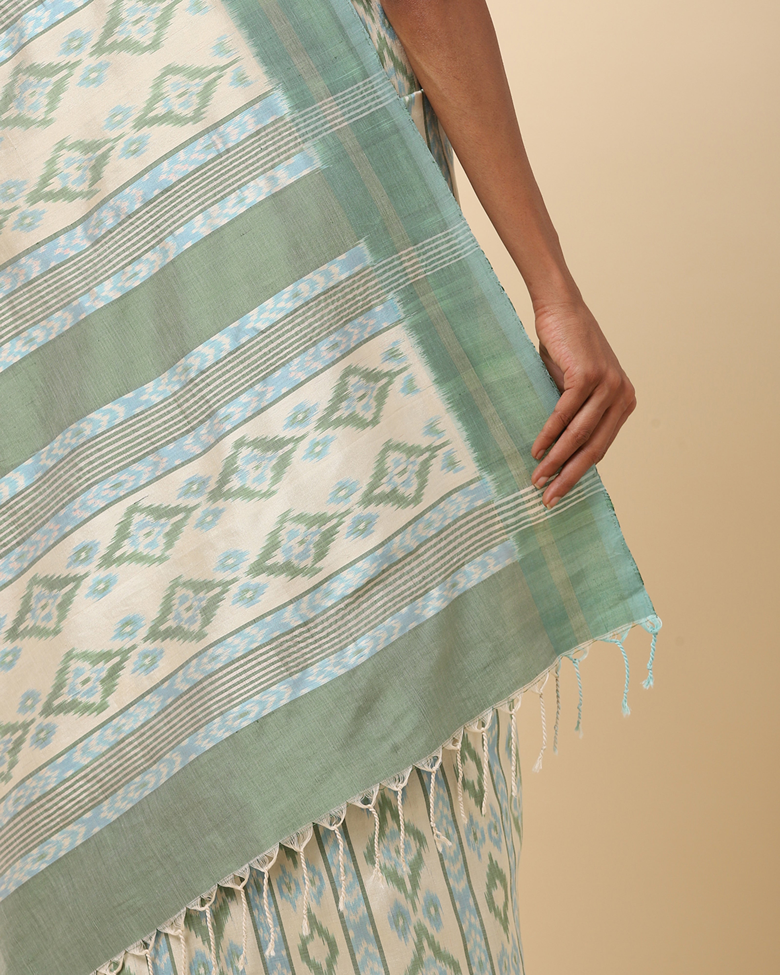 Yaashee Pochampally Weft Ikat Cotton Silk Saree