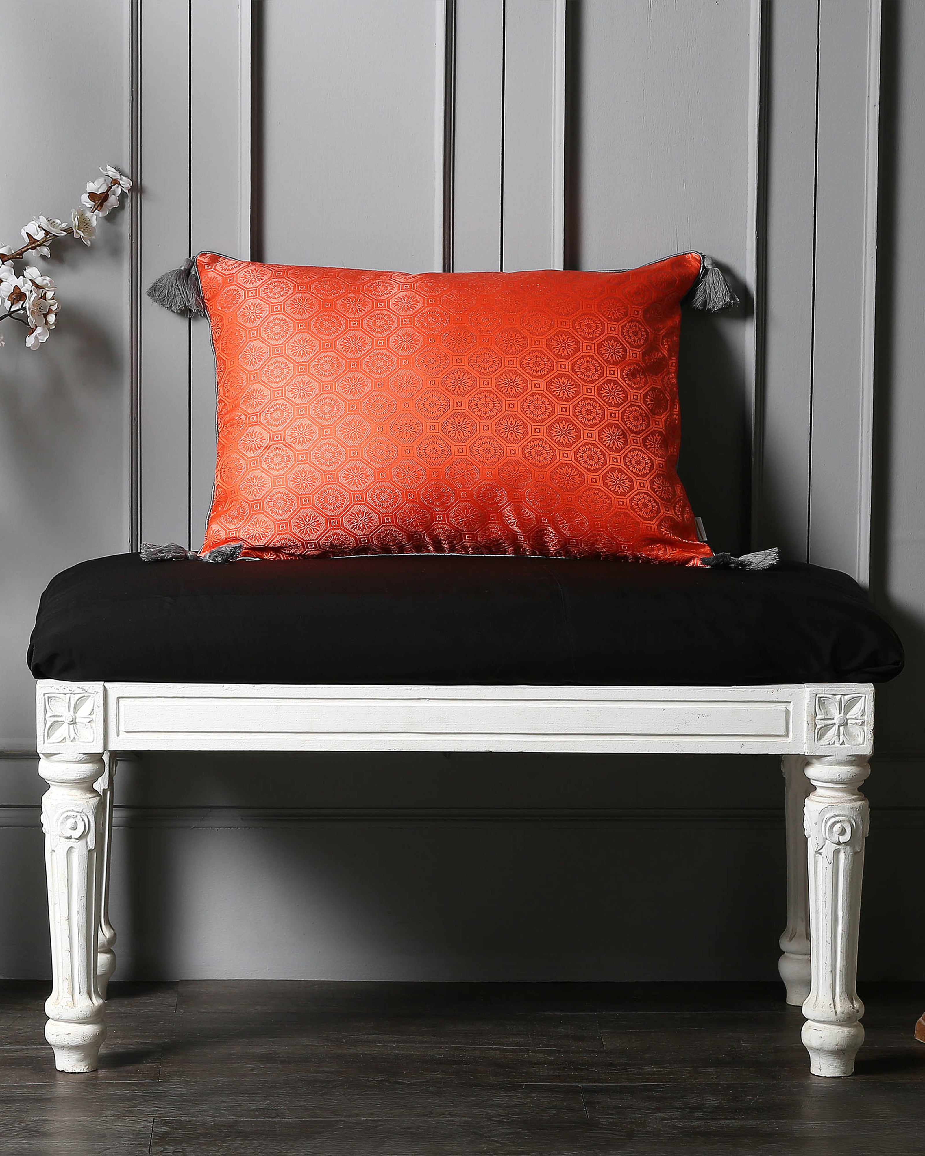 Hexa Banarasi Satin Brocade Silk Cushion Cover