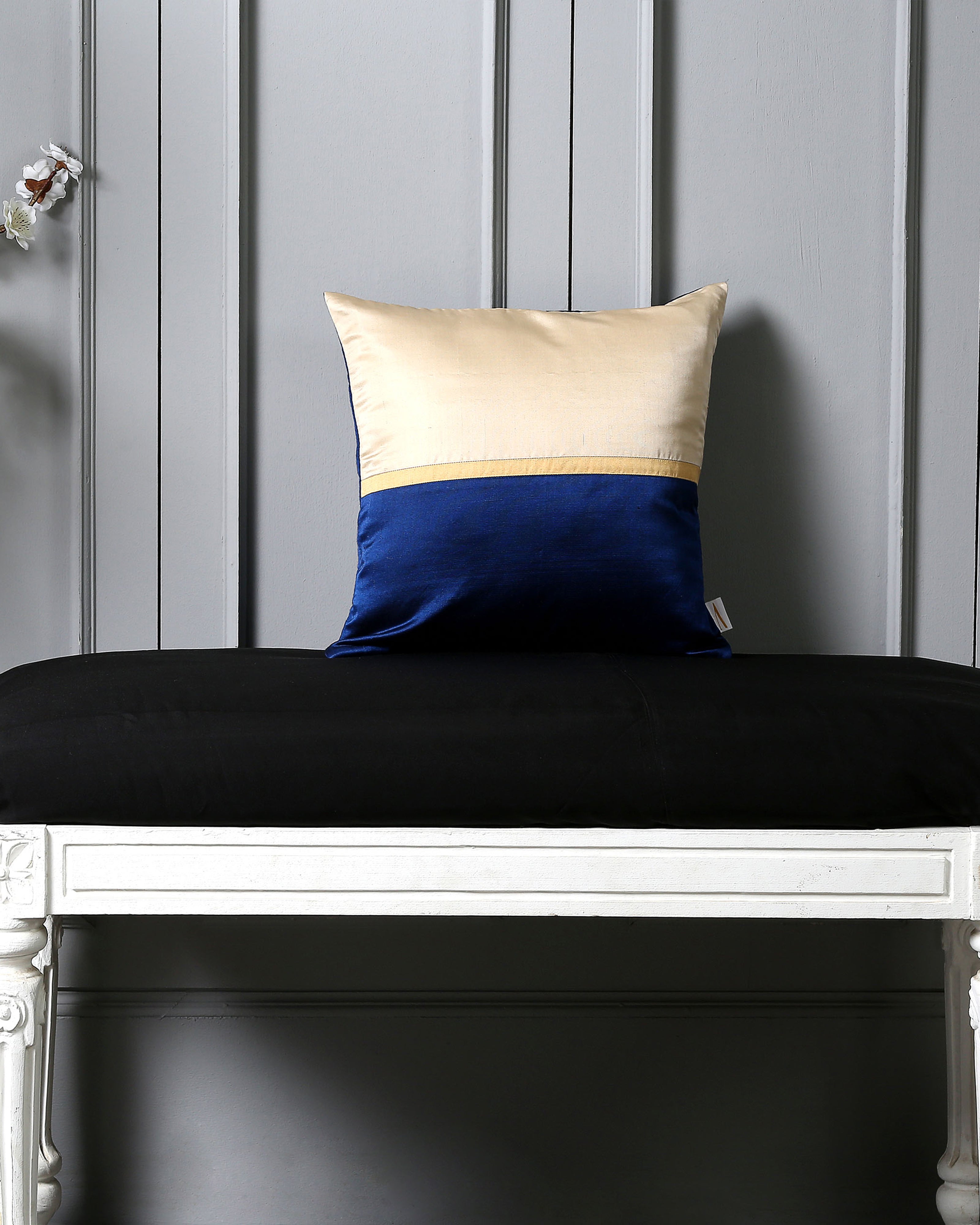 Ardh Banarasi Satin Brocade Silk Cushion Cover