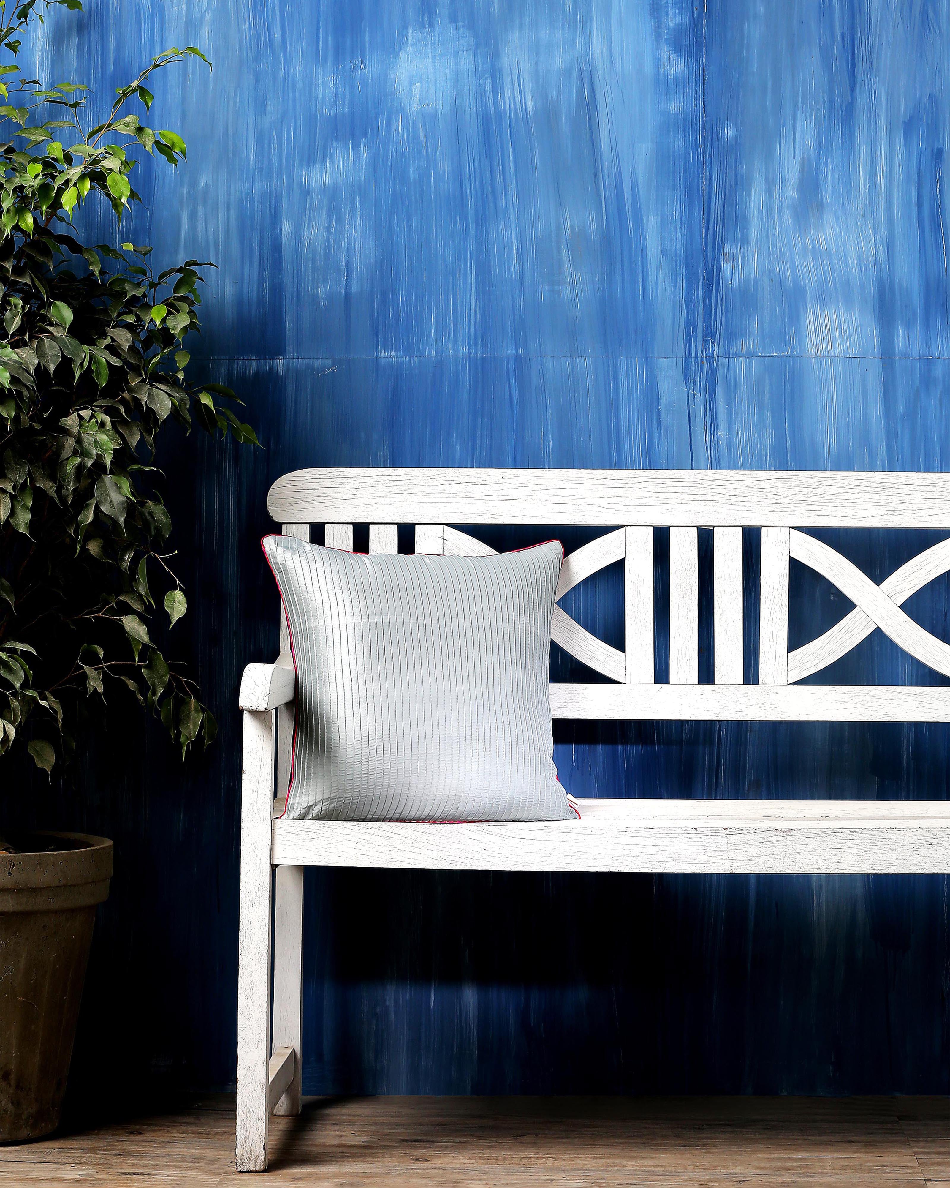 Pintuck Banarasi Satin Brocade Silk Cushion Cover