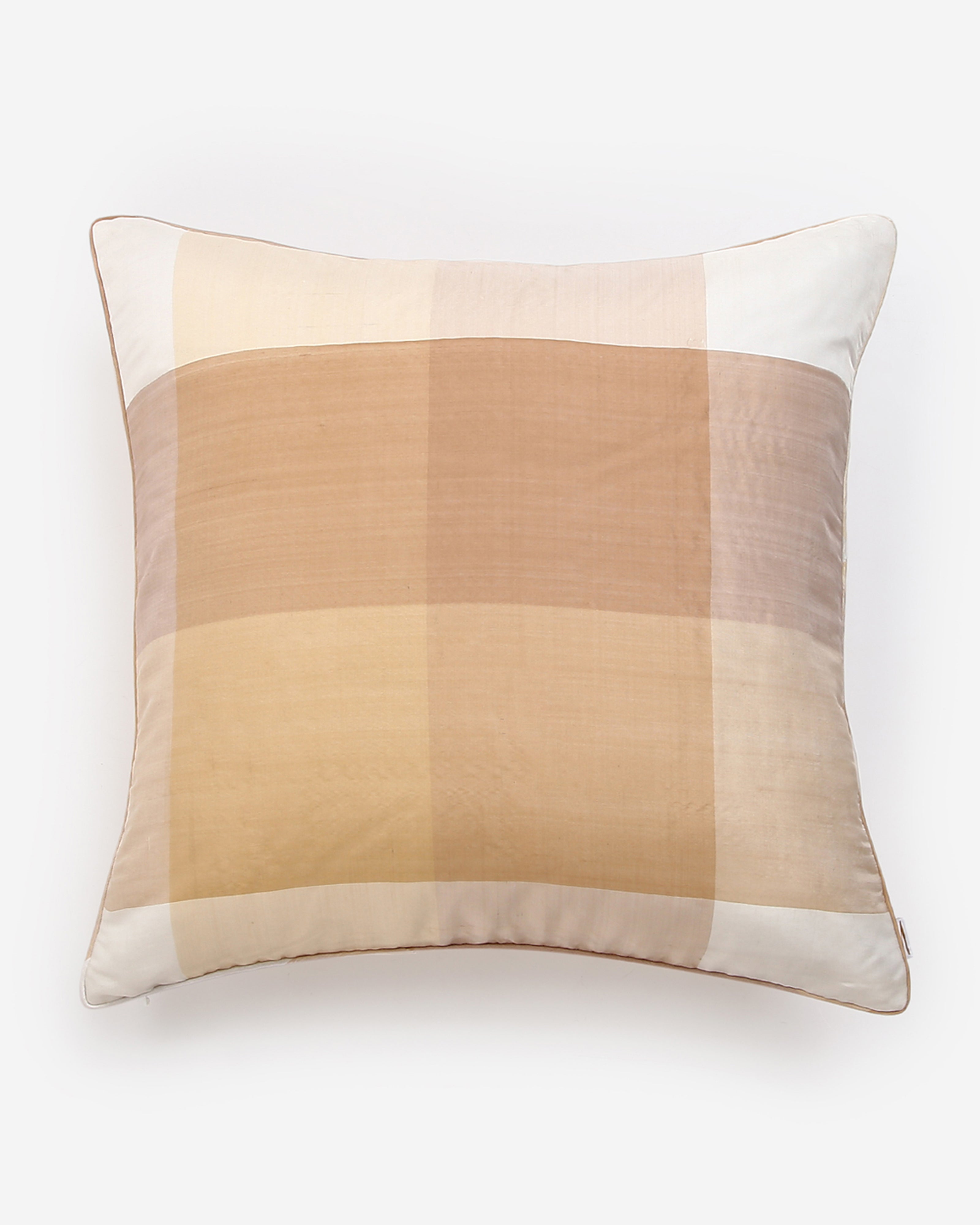 Madras Check Plain Weave Silk Cushion Cover