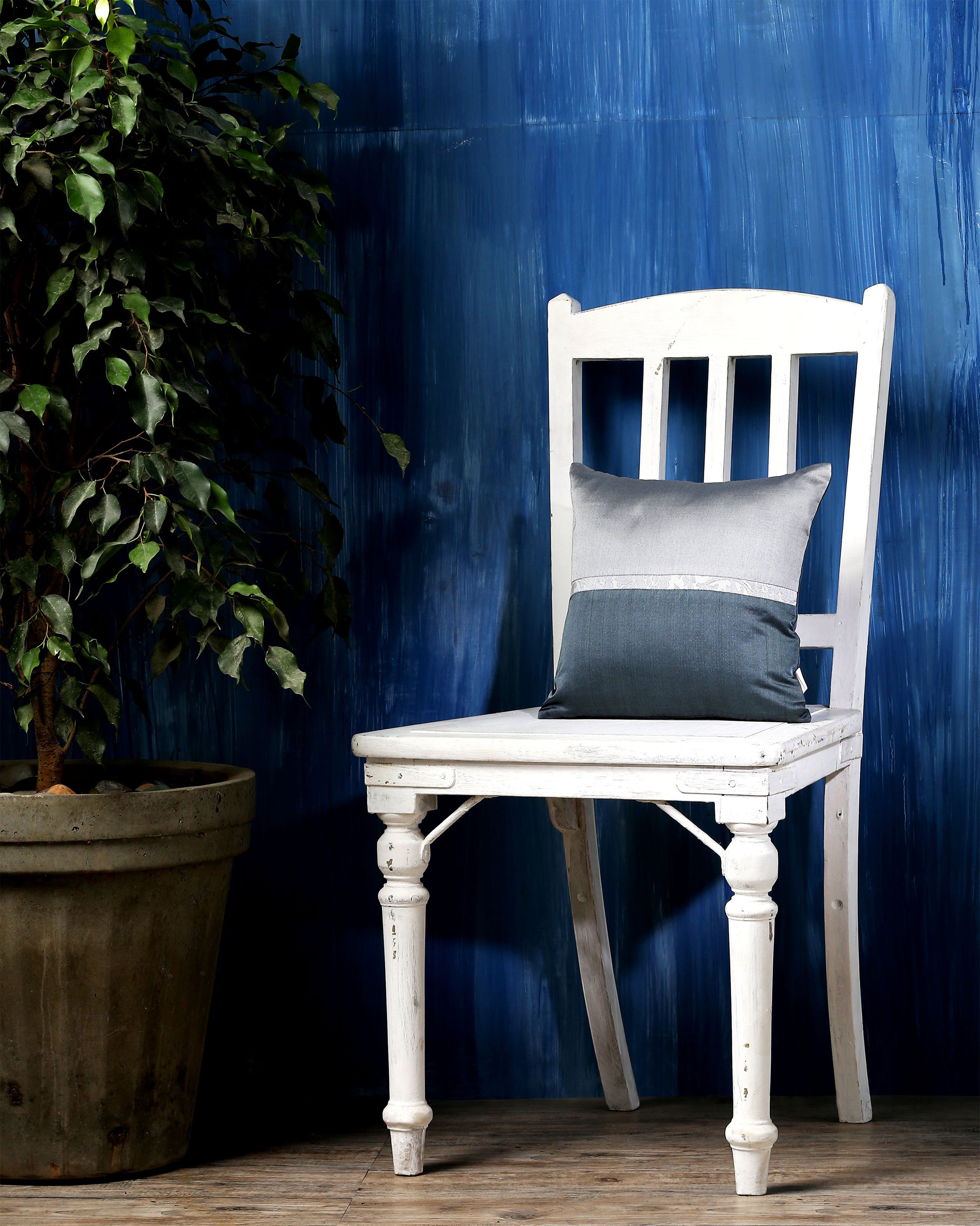 Ardh Banarasi Satin Brocade Silk Cushion Cover