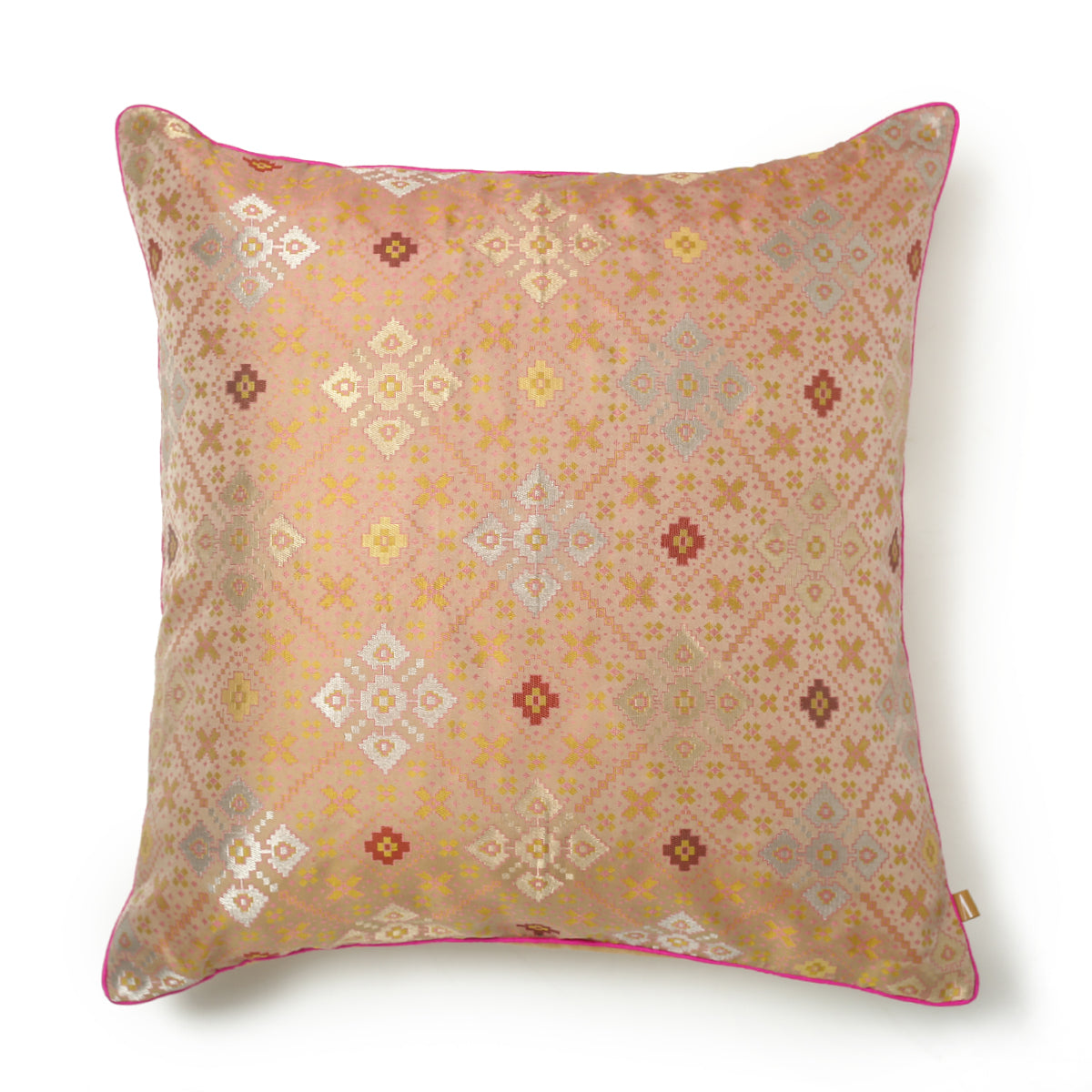 Jiro Banarasi Tanchoi Silk Cushion Cover