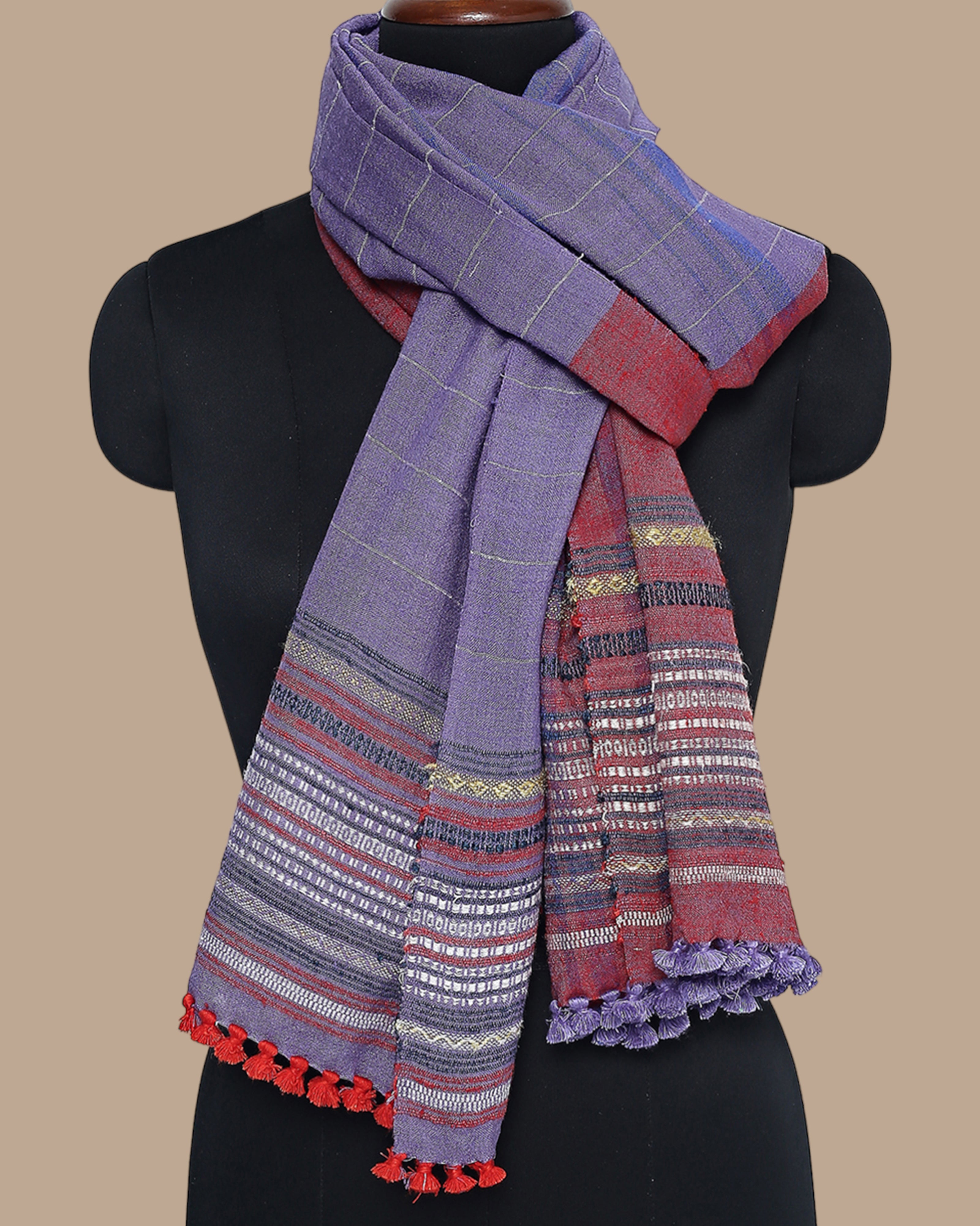 Rei Bhujodi Extra Weft Wool Silk Stole