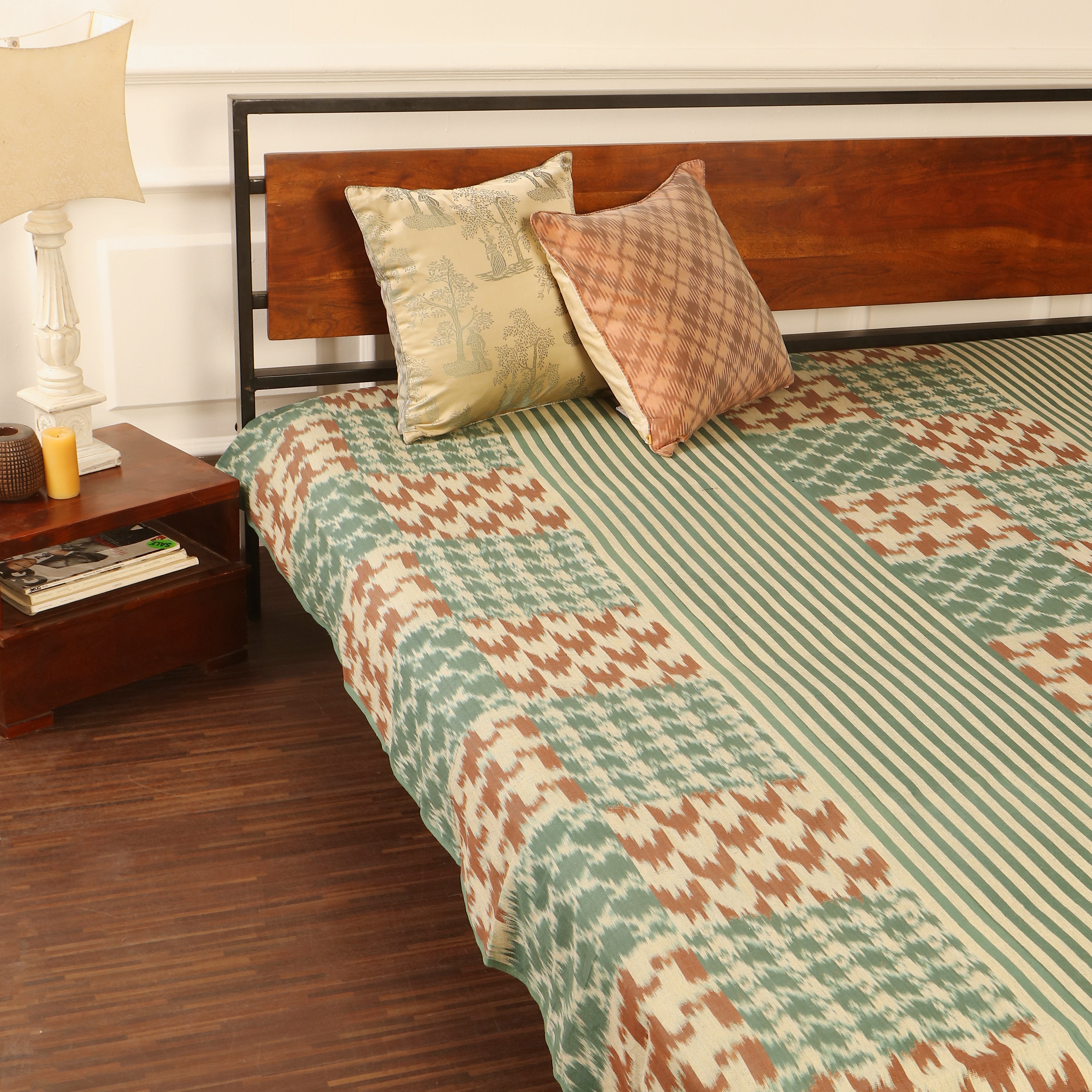 Jeanne Pochampally Warp Ikat CottonDouble Bed Cover