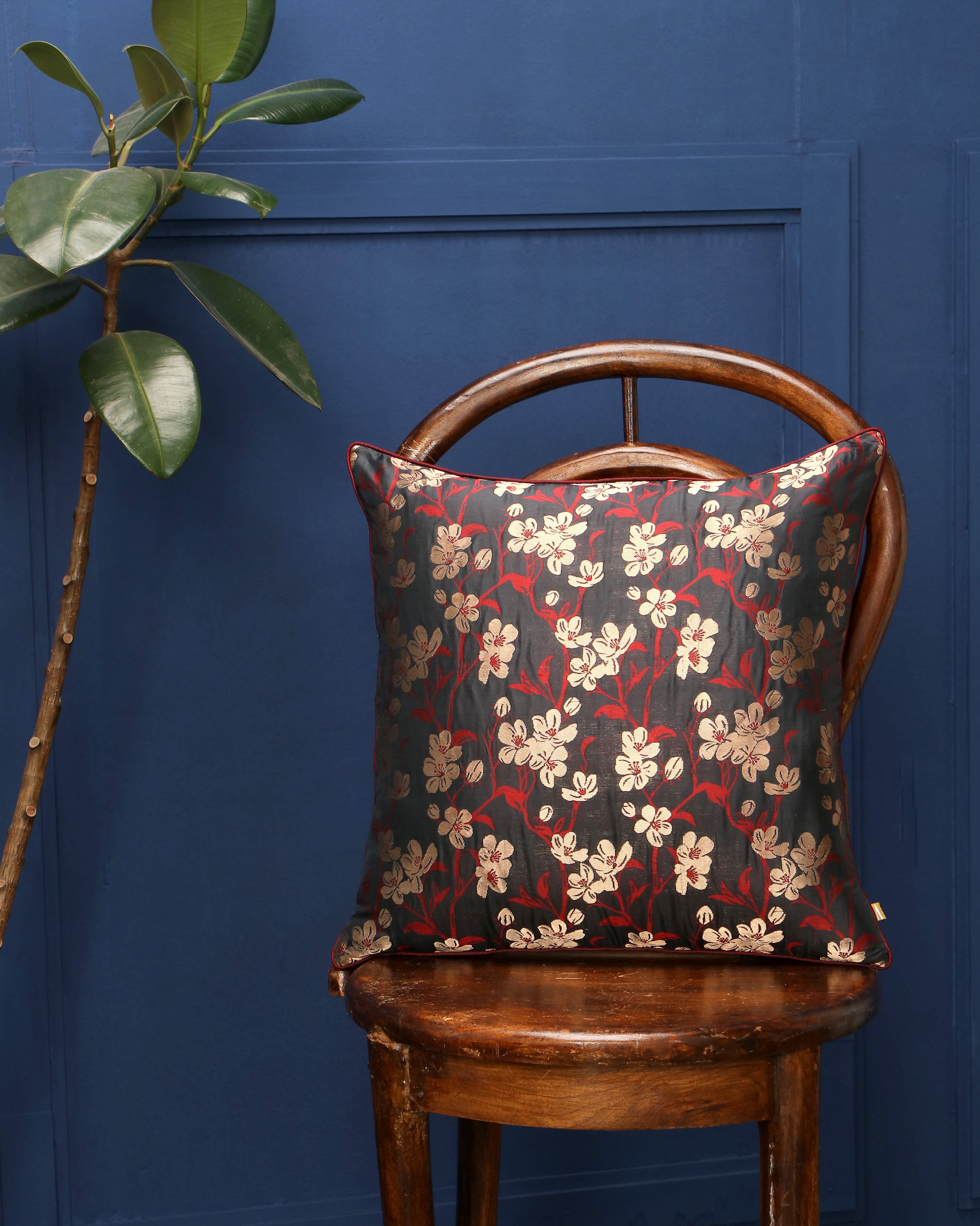 Jane Banarasi Powdi Silk Cushion Cover