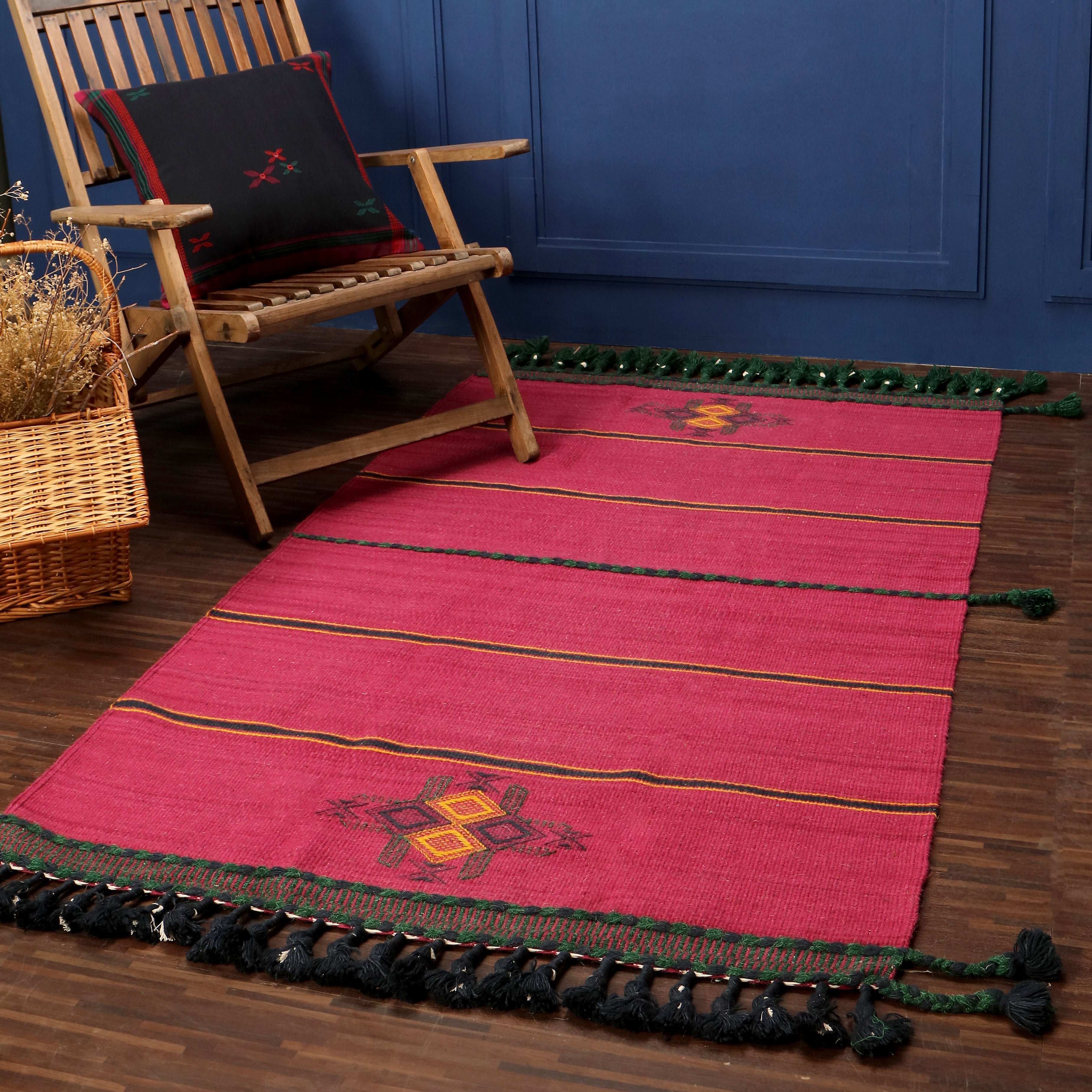Holly Bhujodi Extra Weft Woolen Rug