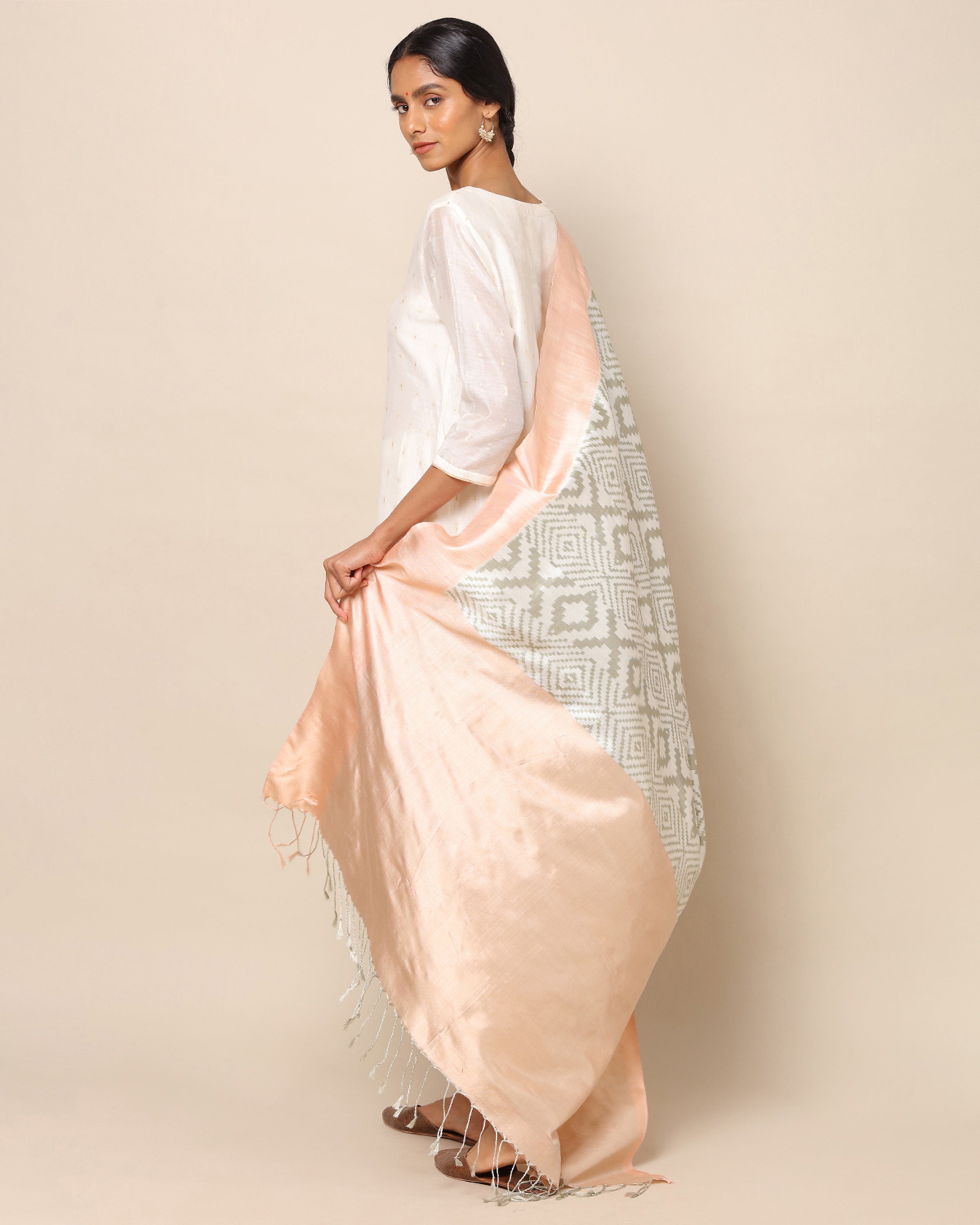 String Pochampally Weft Ikat Silk Dupatta