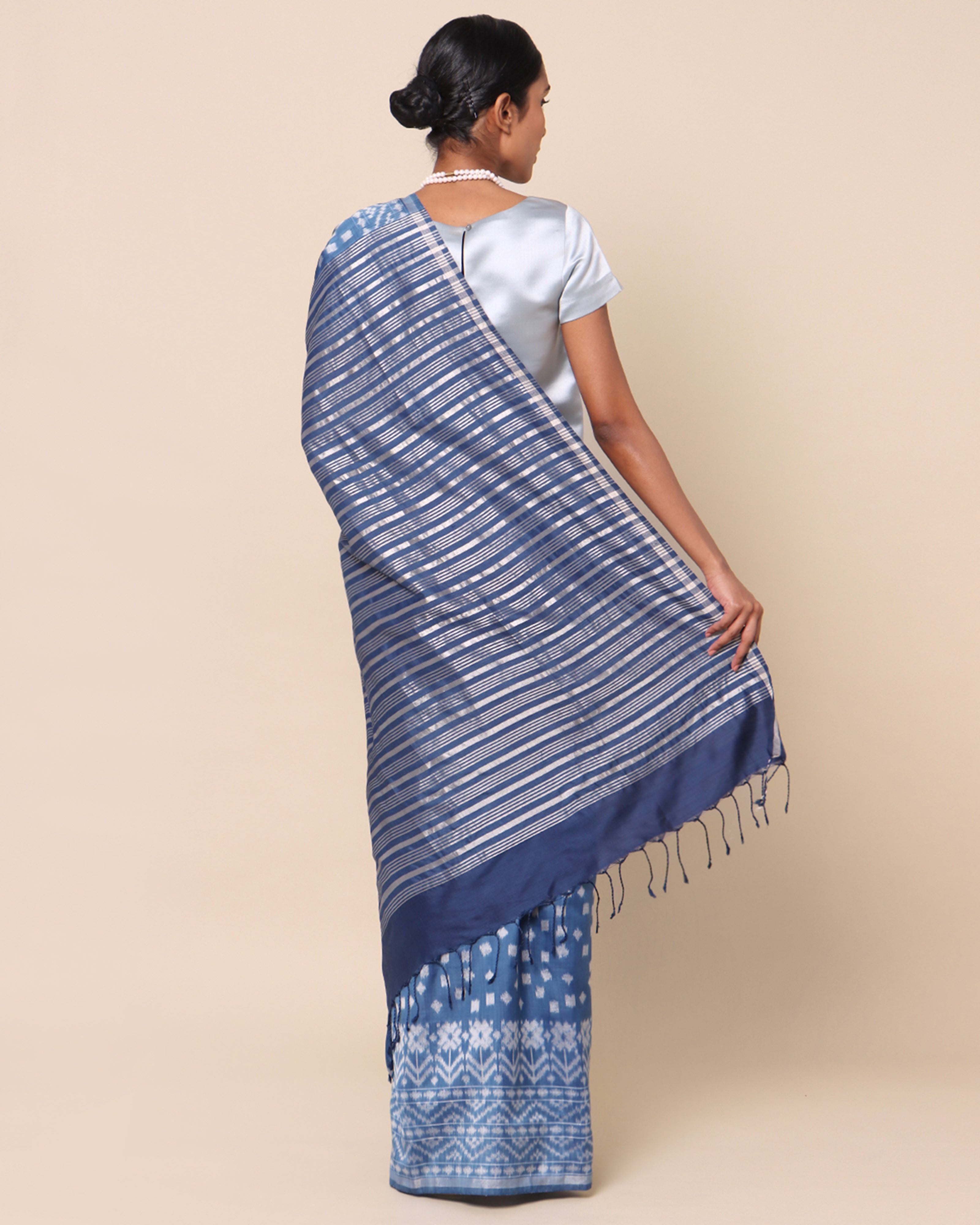 Rani Pochampally Weft Ikat Silk Saree