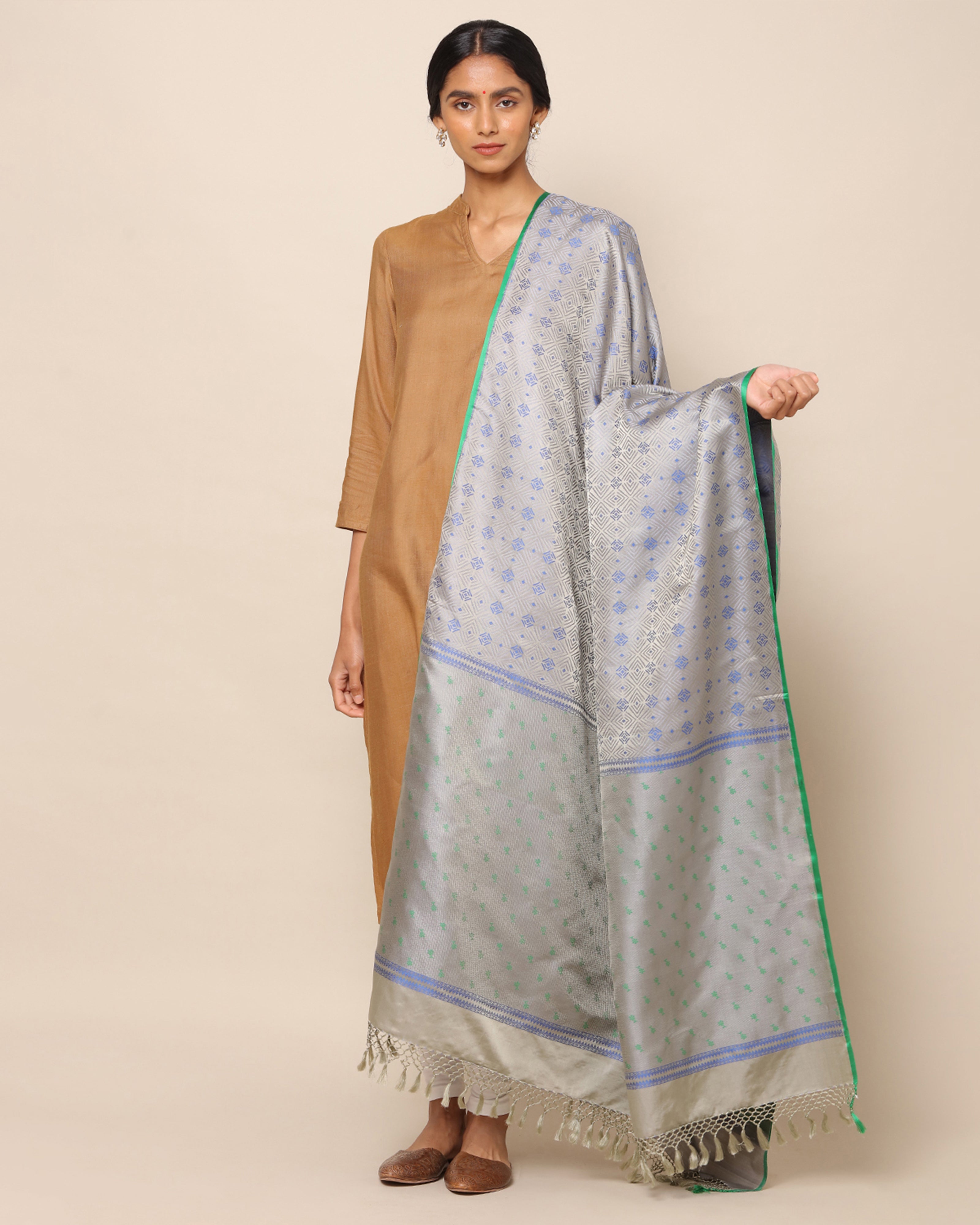 Malli Banarasi Tanchoi Silk Dupatta