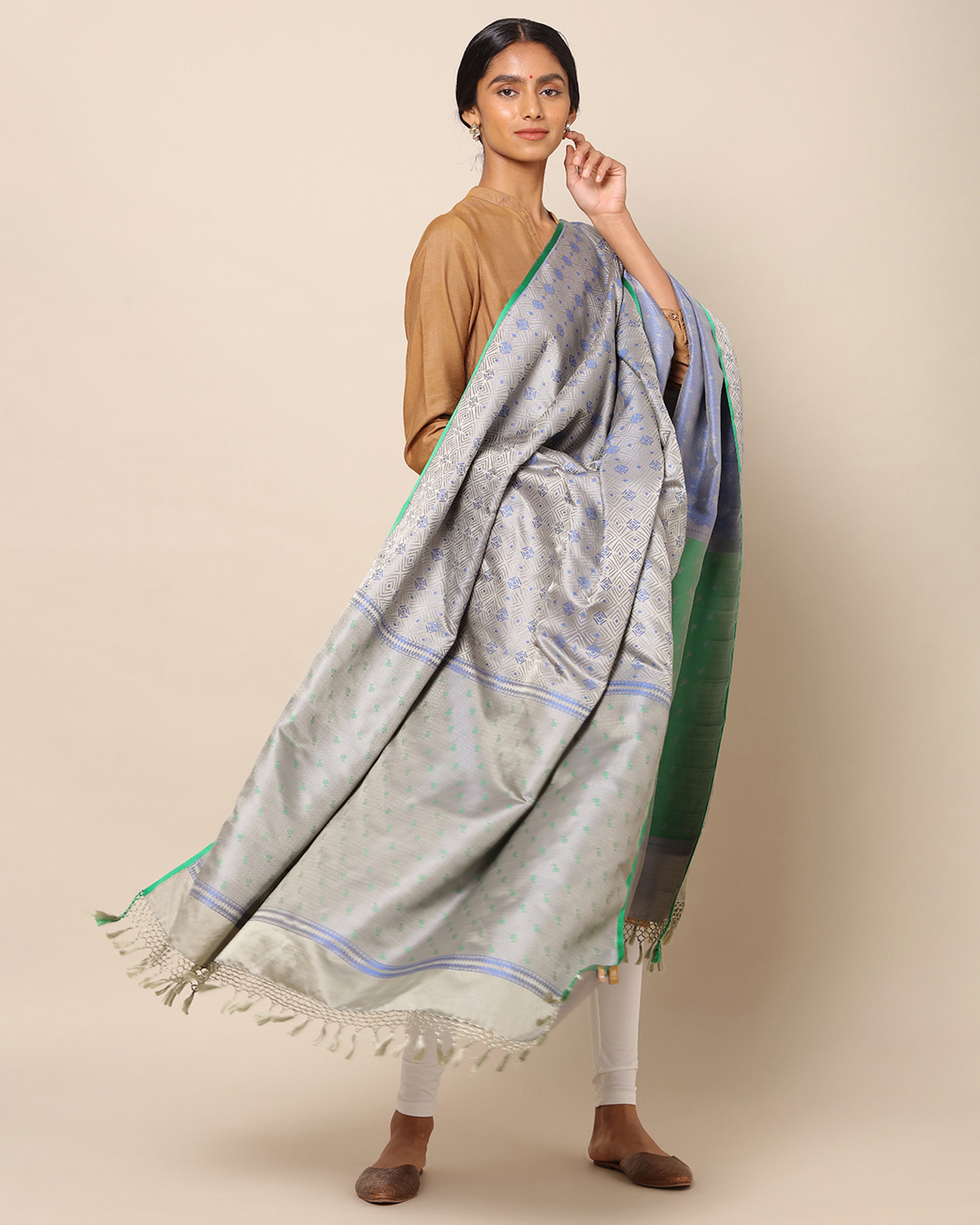 Malli Banarasi Tanchoi Silk Dupatta