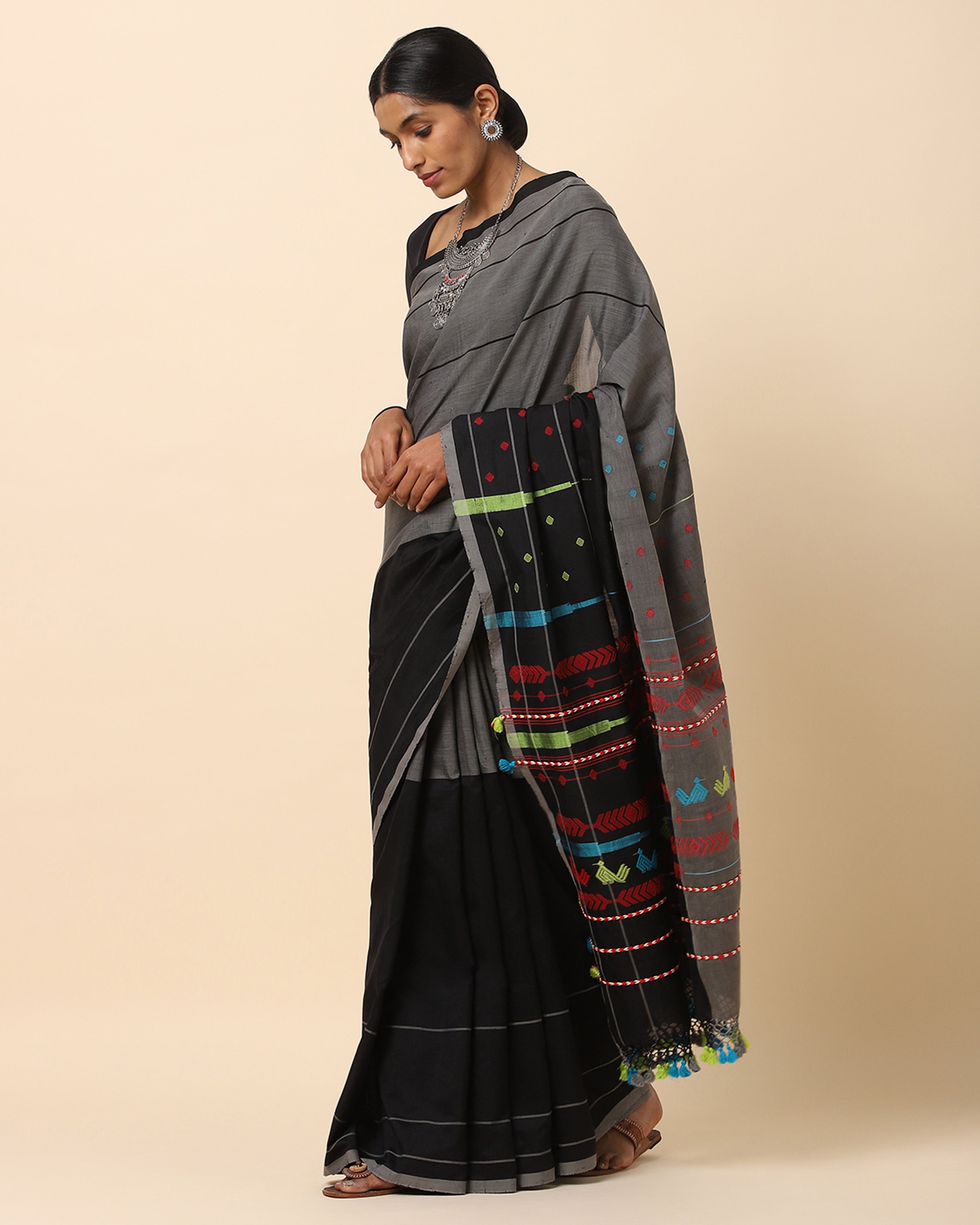 Papiha Bhujodi Extra Weft Cotton Silk Saree