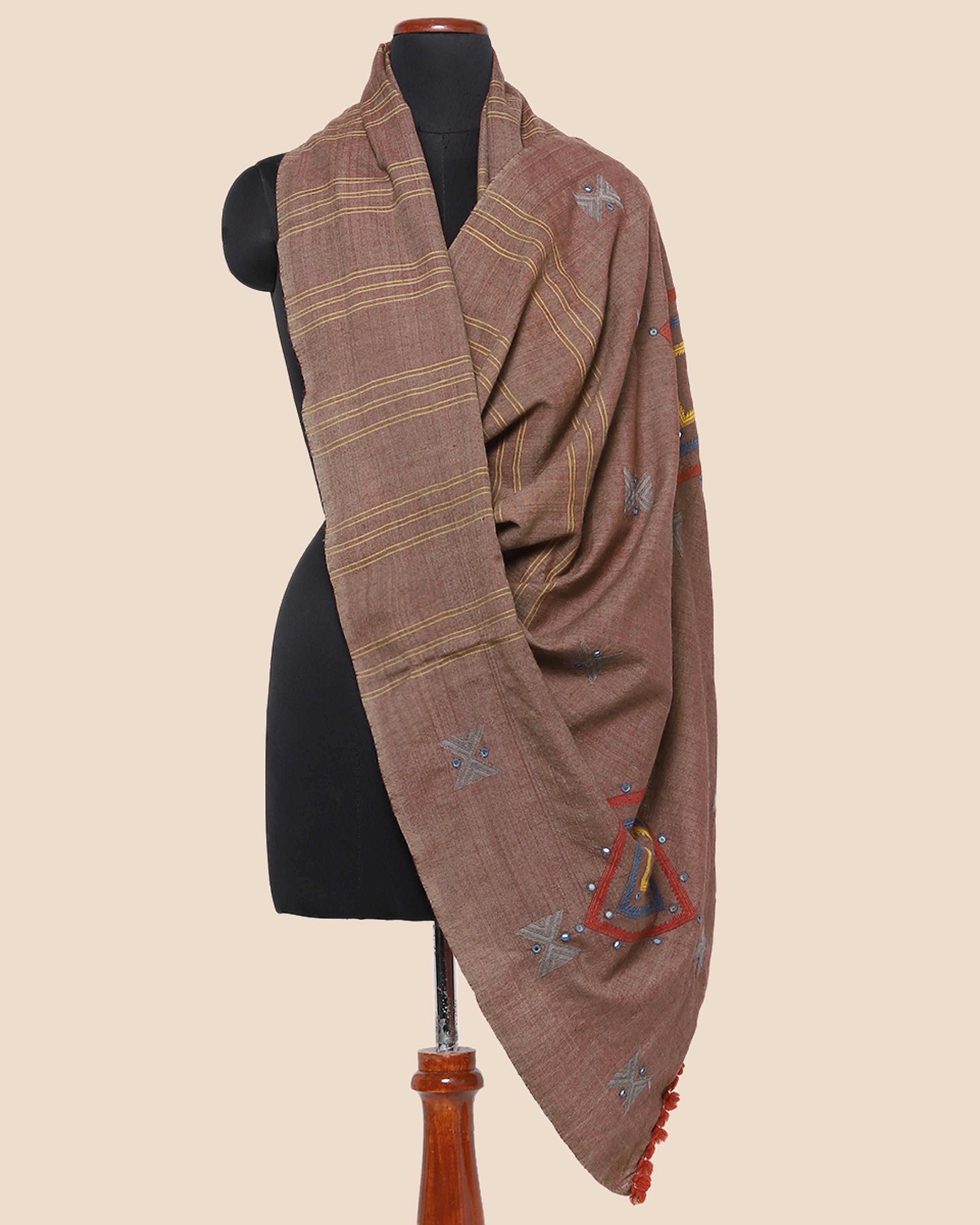 Ketaki Bhujodi Extra Weft Wool Silk Shawl
