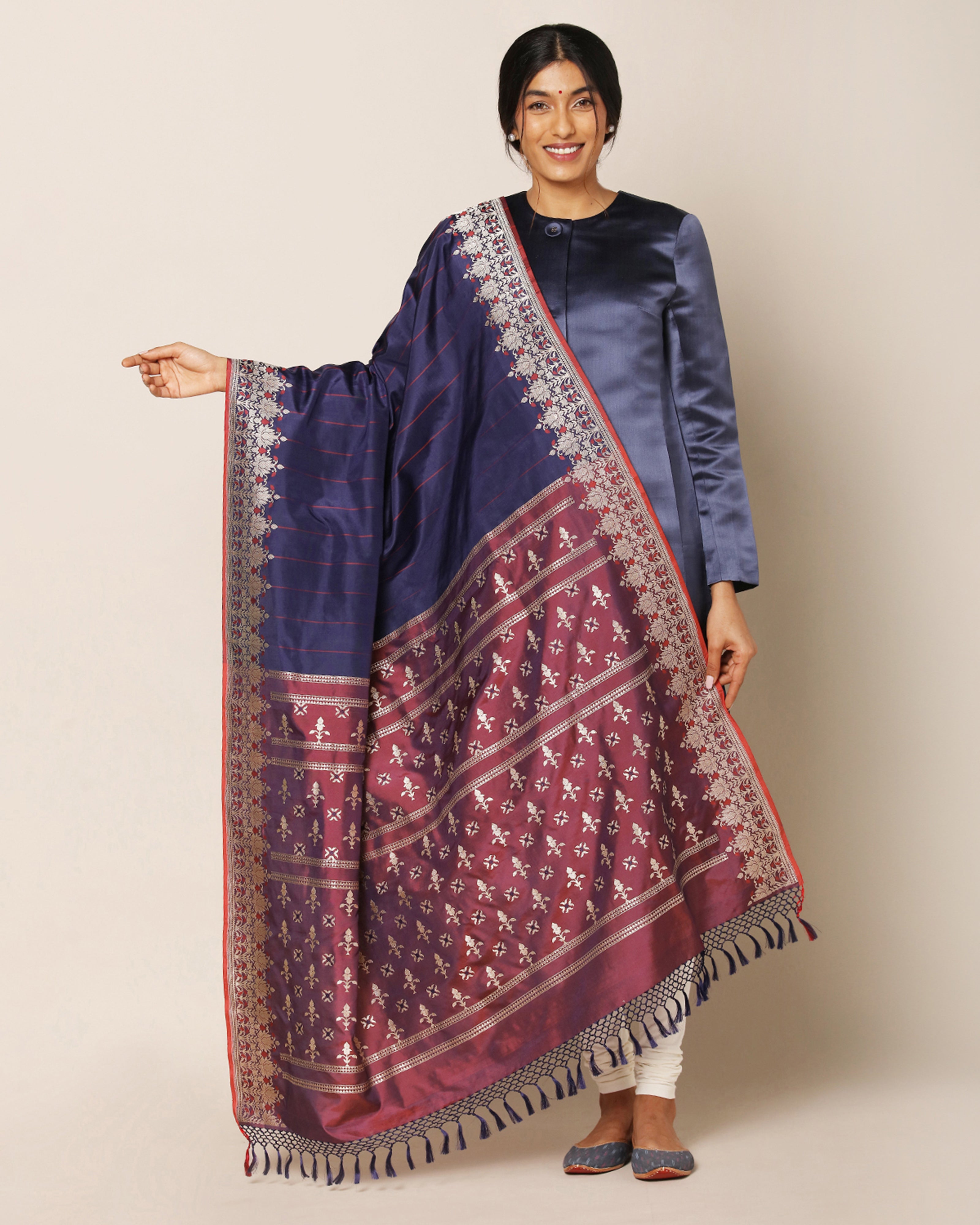 Mridula Banarasi Kadwa Silk Dupatta