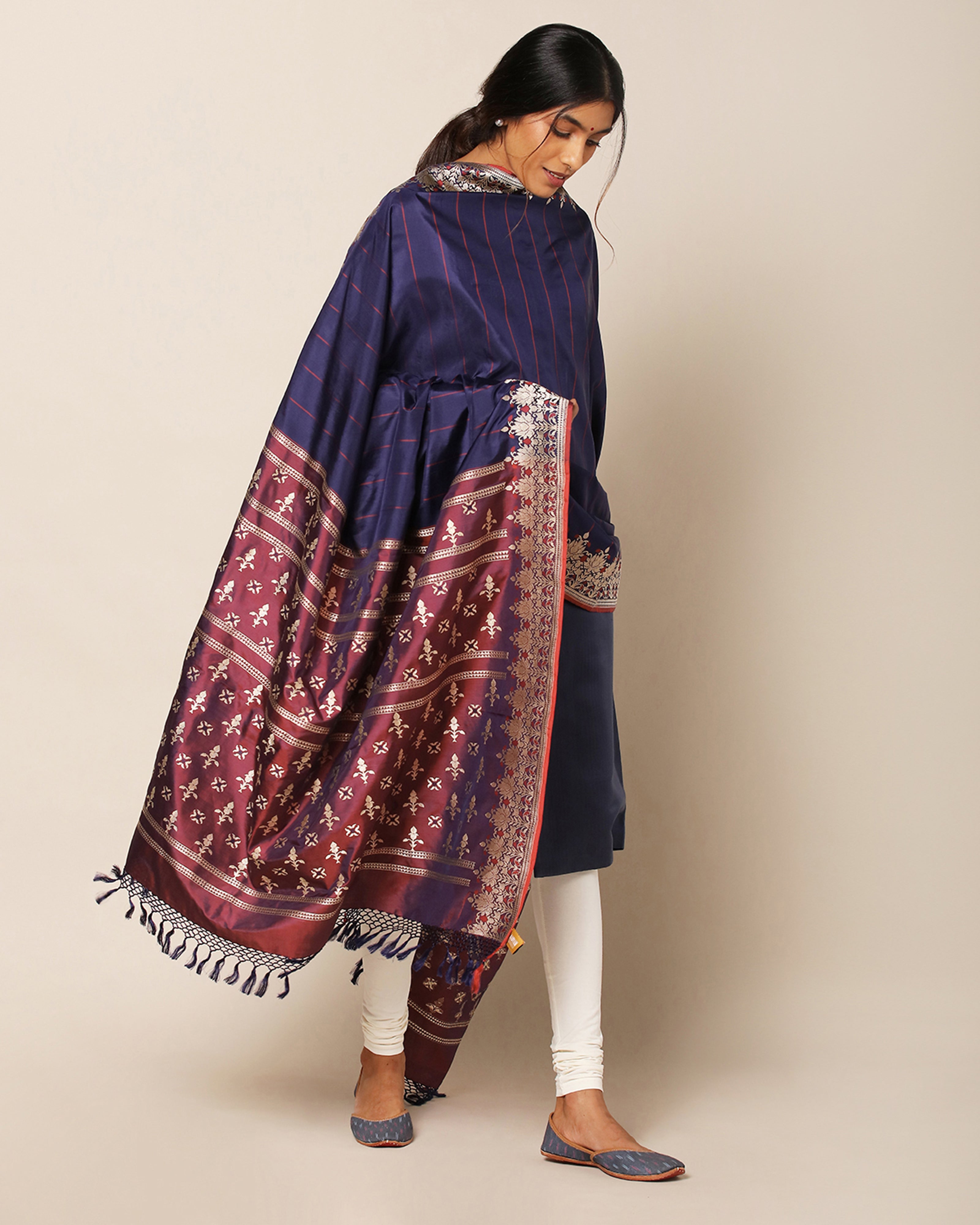 Mridula Banarasi Kadwa Silk Dupatta